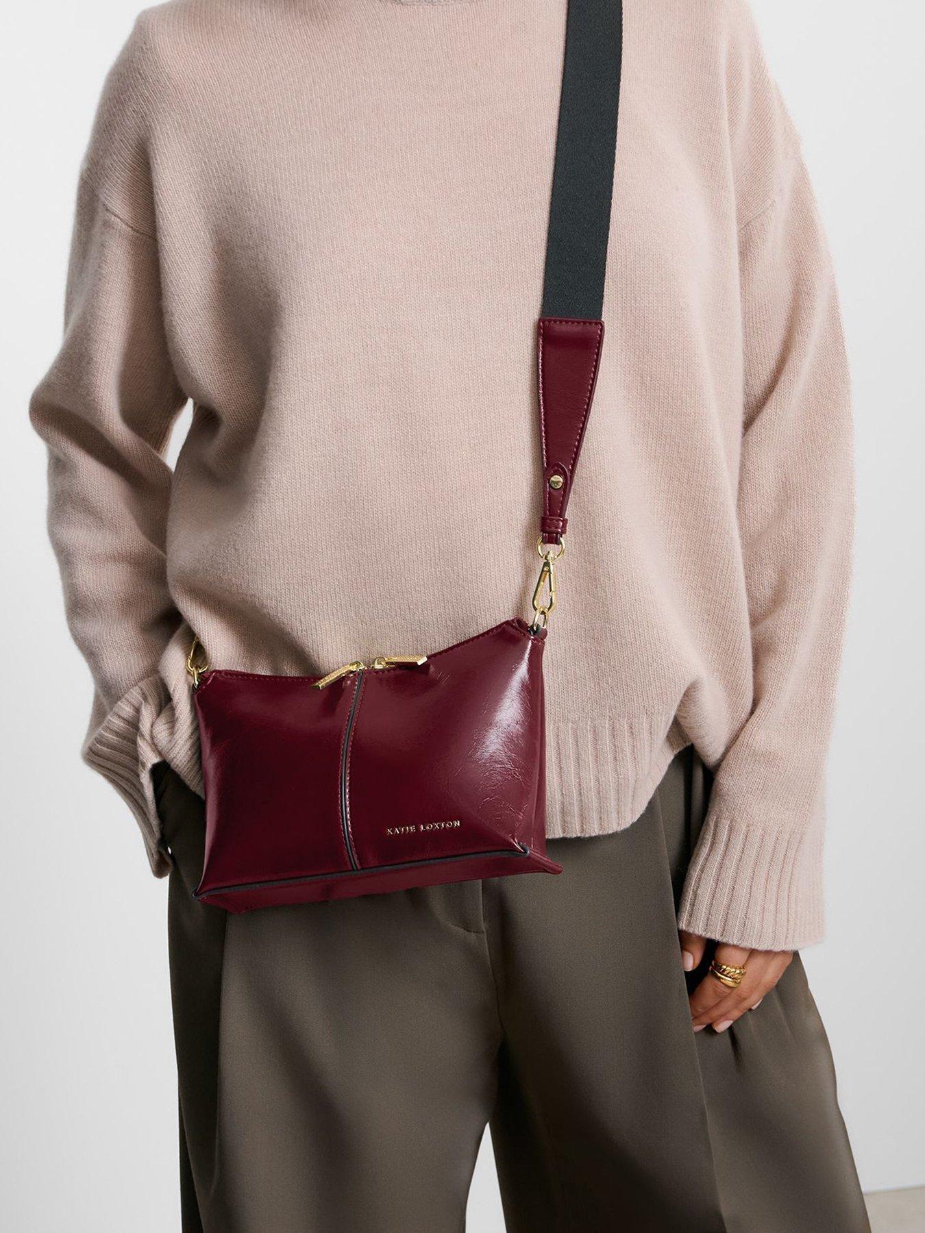 undefined Laila Canvas Strap Crossbody Bag -  Cherry Crackle Patent