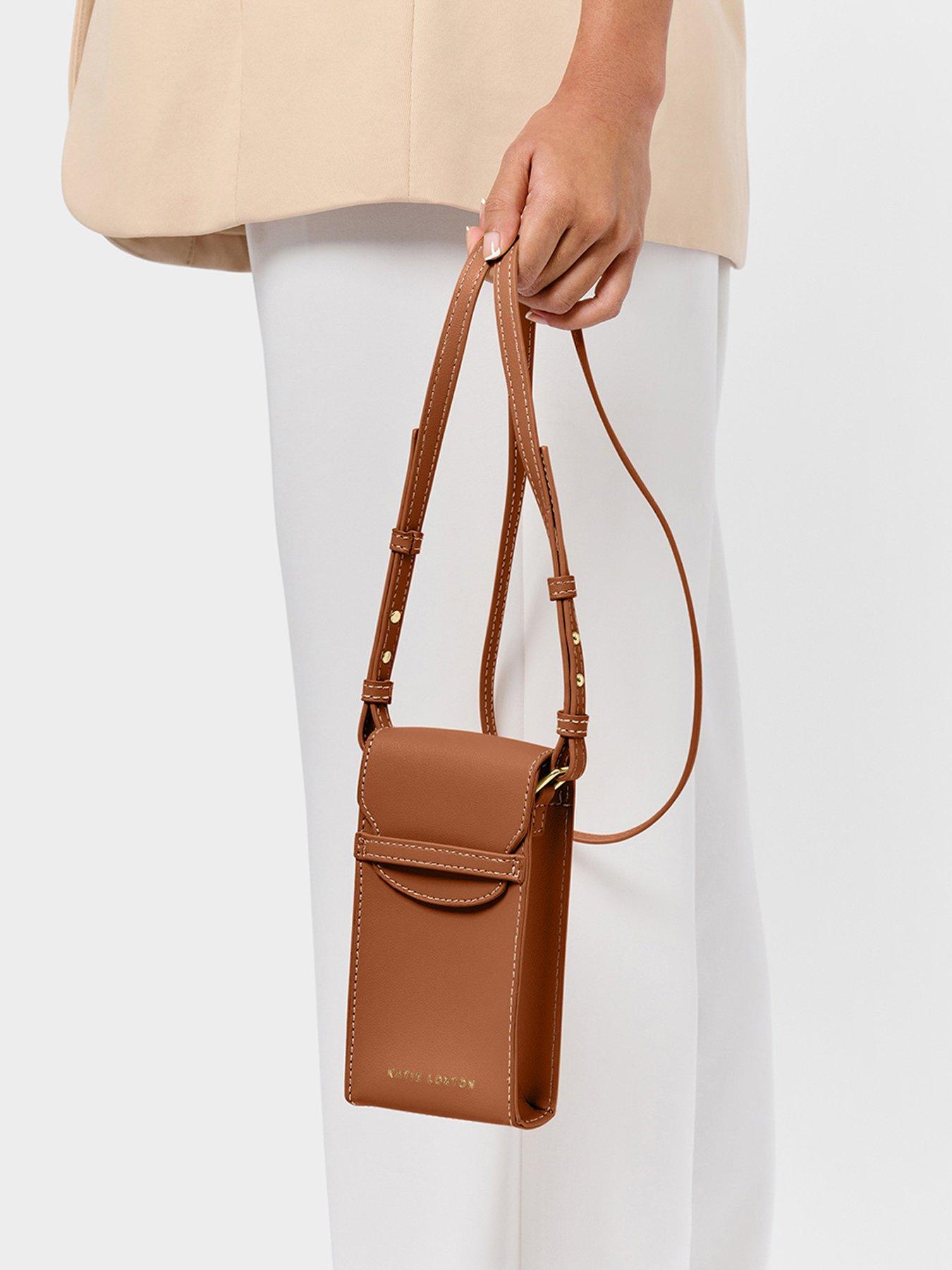 undefined Cece Phone Crossbody Bag  -  Cognac