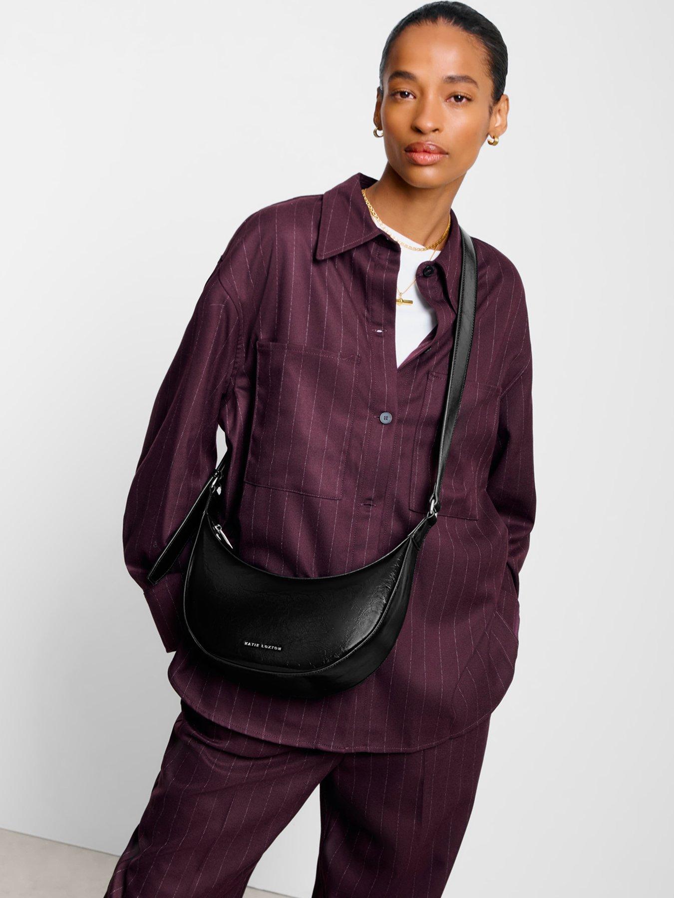 undefined Amina Patent Crackle Sling Bag  -  Black