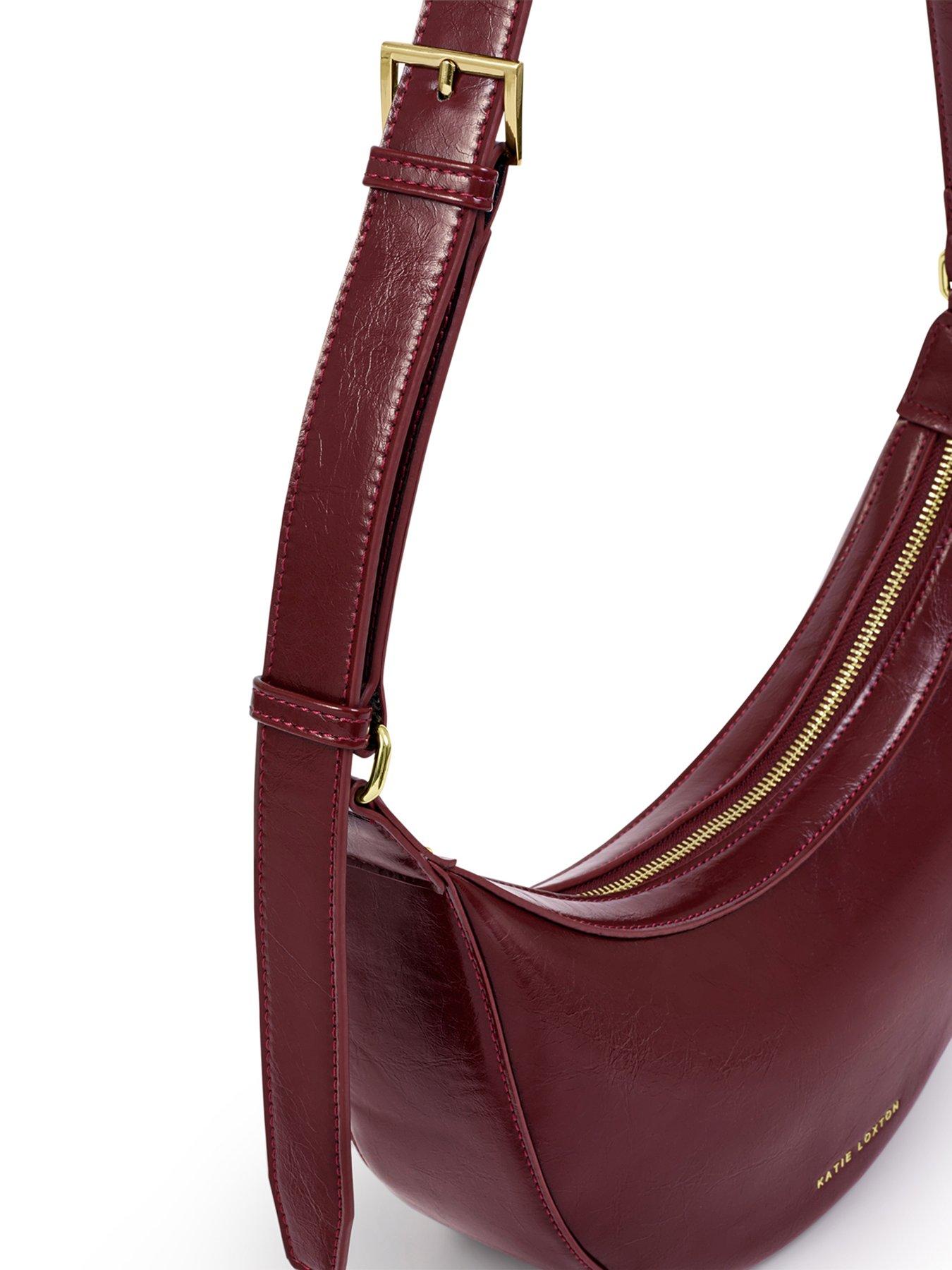 Image 3 of 4 of Katie Loxton Amina Patent Crackle Sling Bag - Cherry