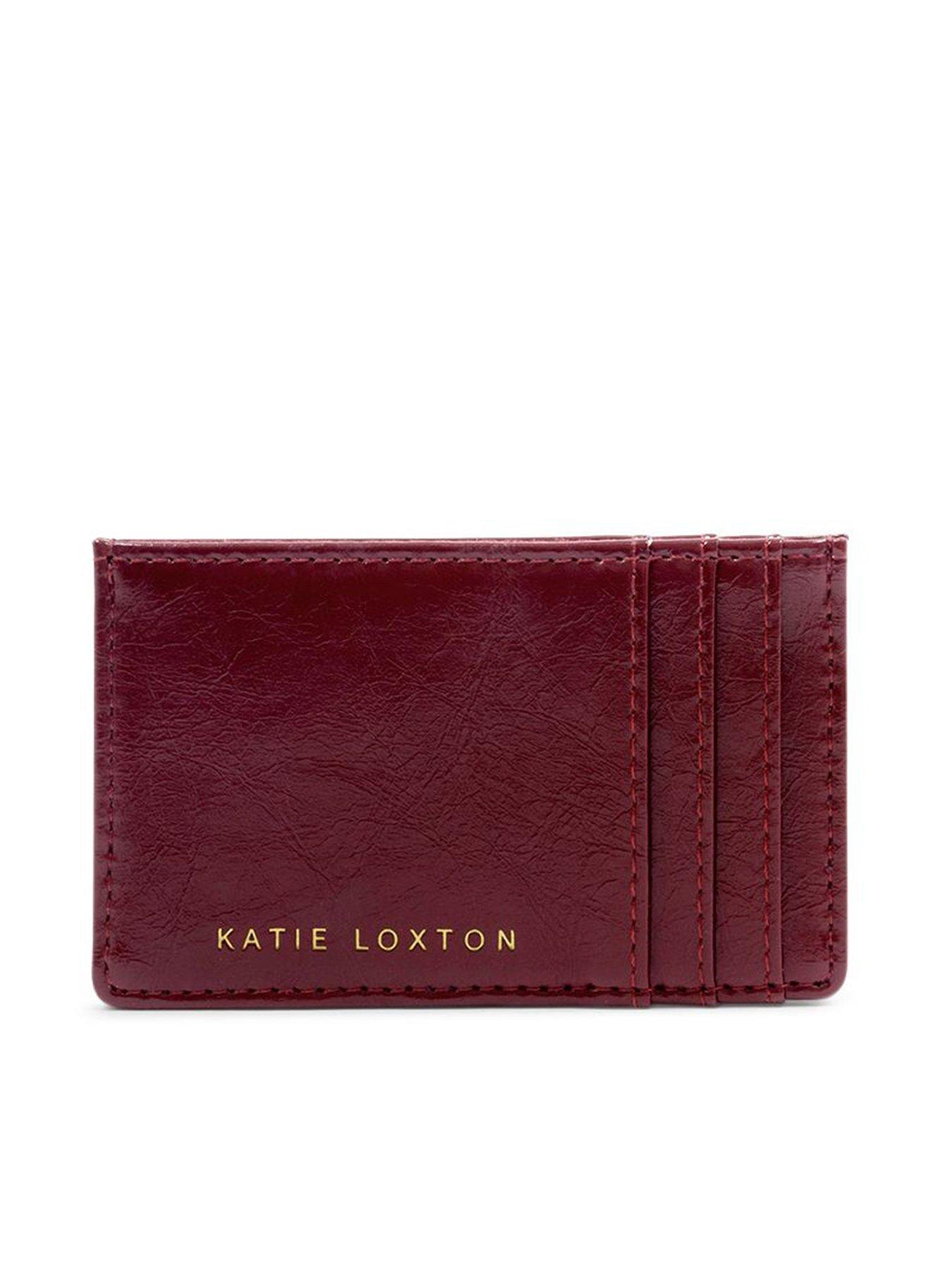 Katie Loxton Laila Slim Textured Patent Cardholder  -  Cherry