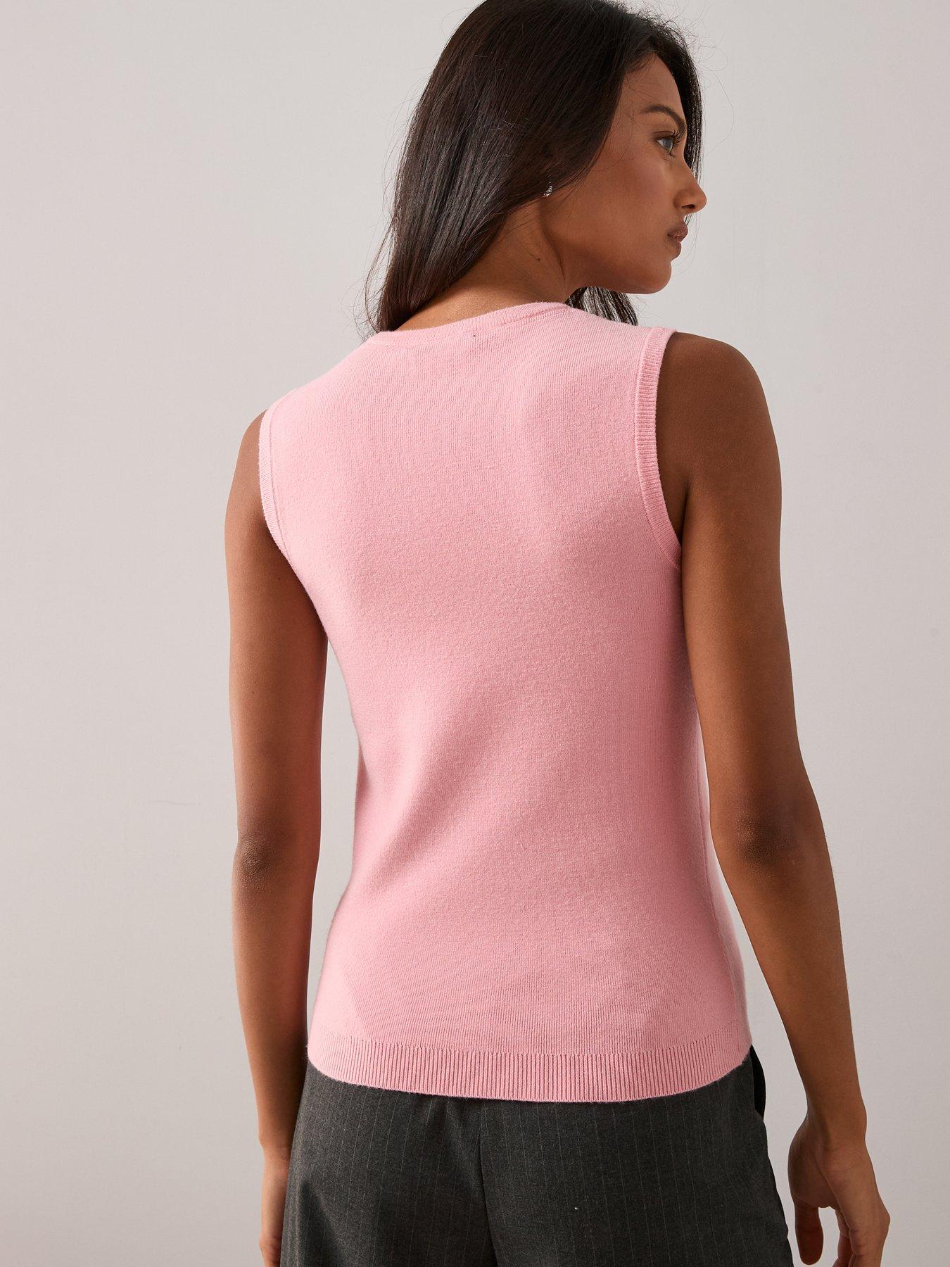 Image 2 of 6 of The Very Collection Classic Comfort Crew Neck Vest Co-ord - Pink