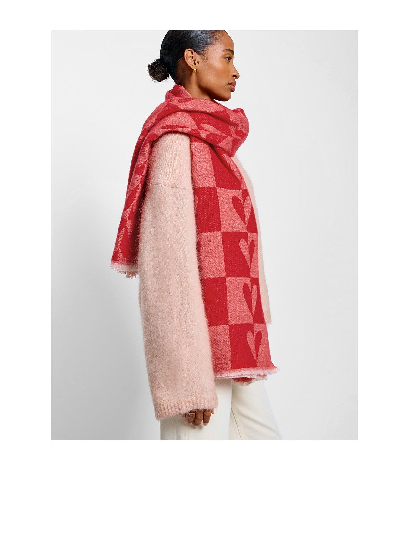 Katie Loxton Printed Blanket Scarf  -  Heart
