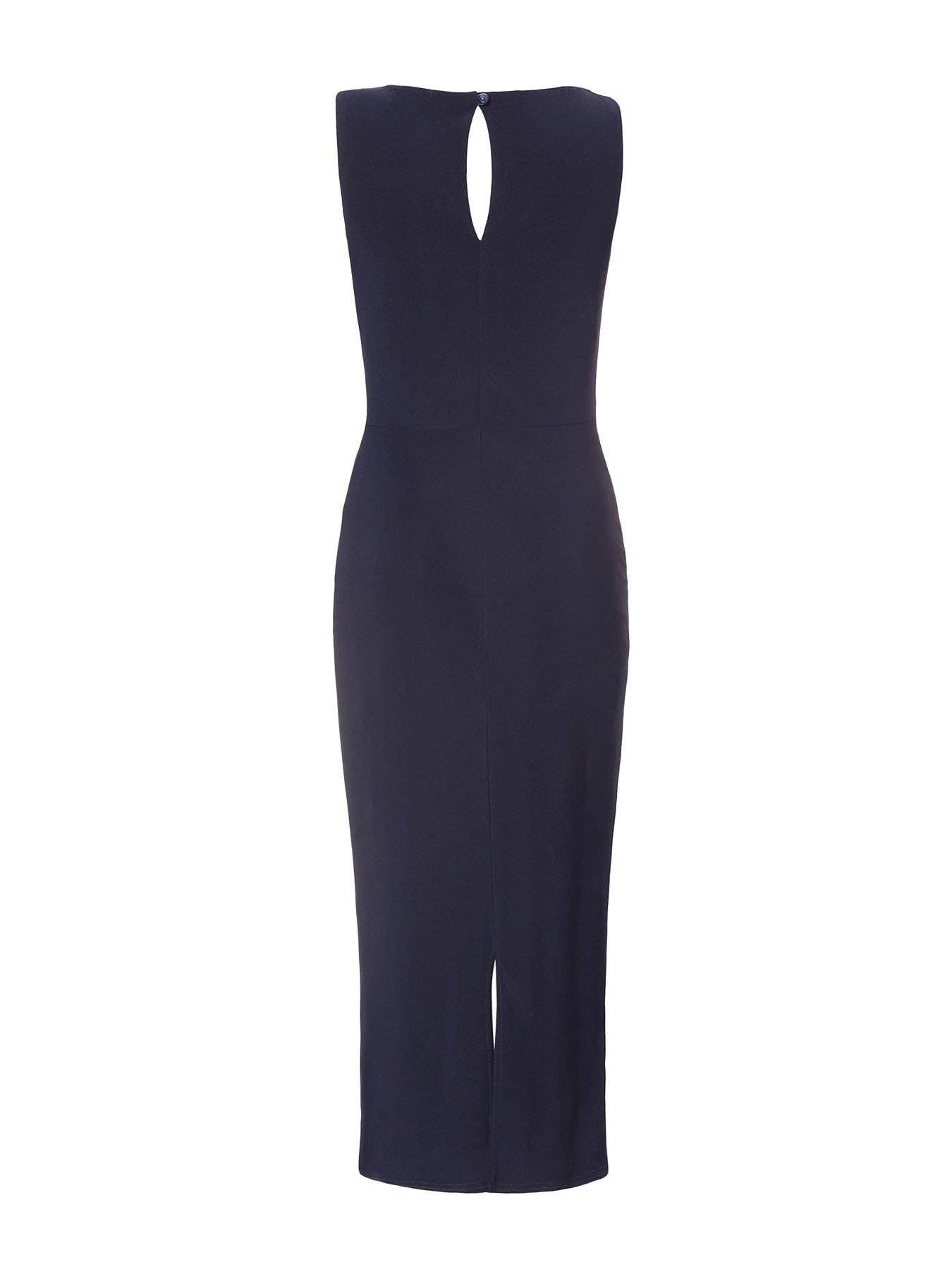 Image 5 of 6 of Quiz Navy Buckle Detail Midi Dress