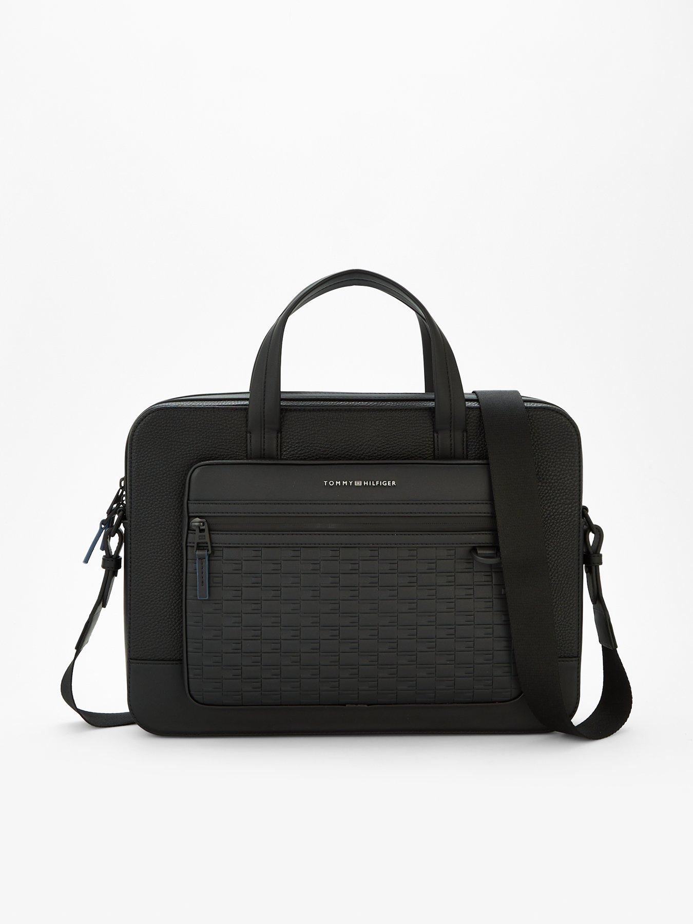 Tommy Hilfiger Modern Flag Monogram Laptop Bag - Black