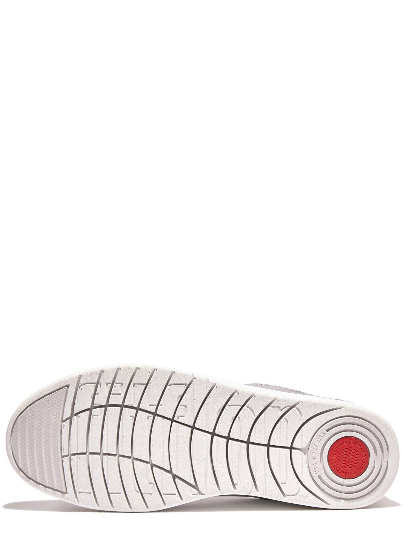 FitFlop Rally Crystal Trim Leather Trainer Silver Very