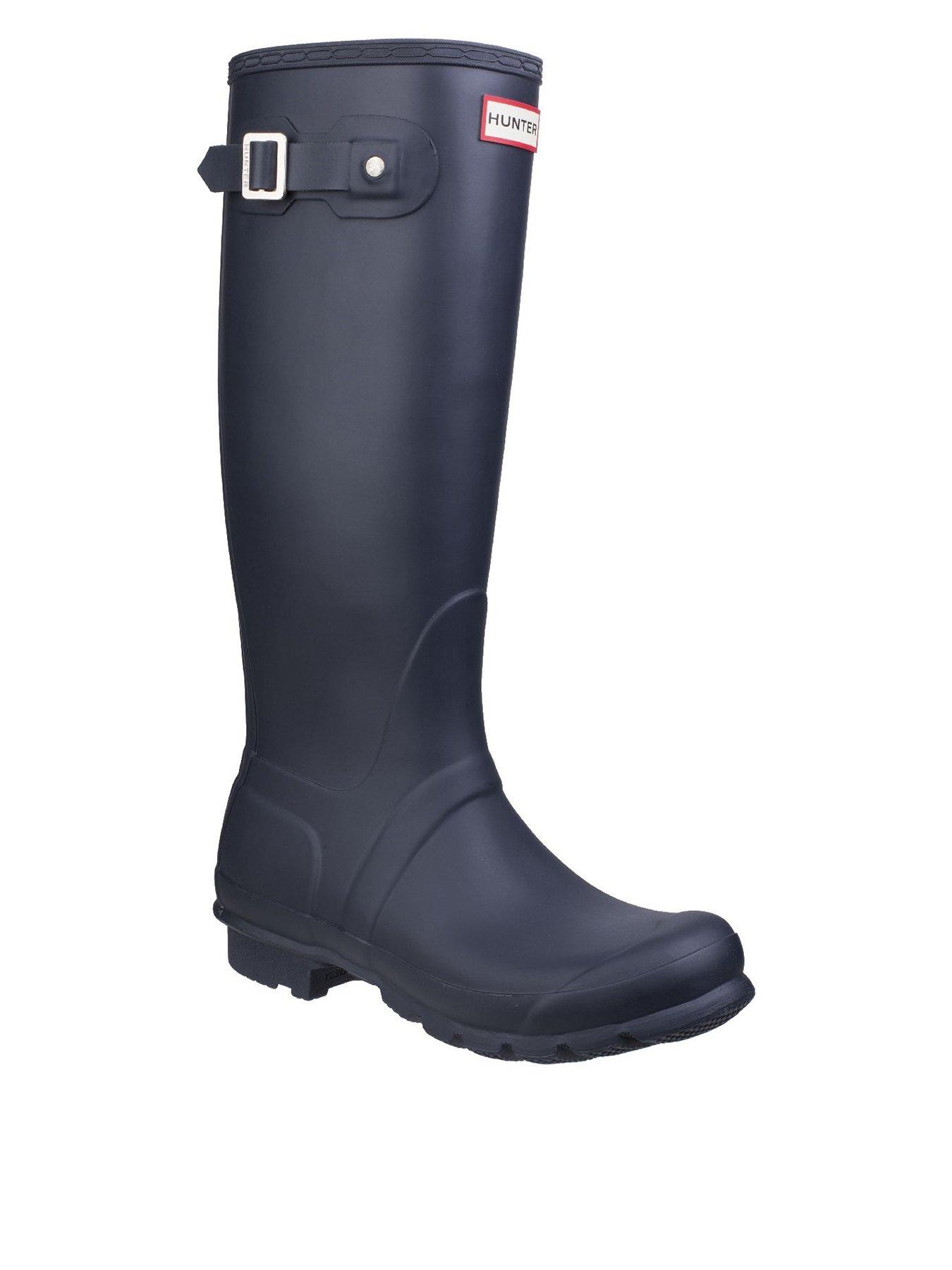 Hunter Original Tall Wellington Boot, Navy, Size 7, Women