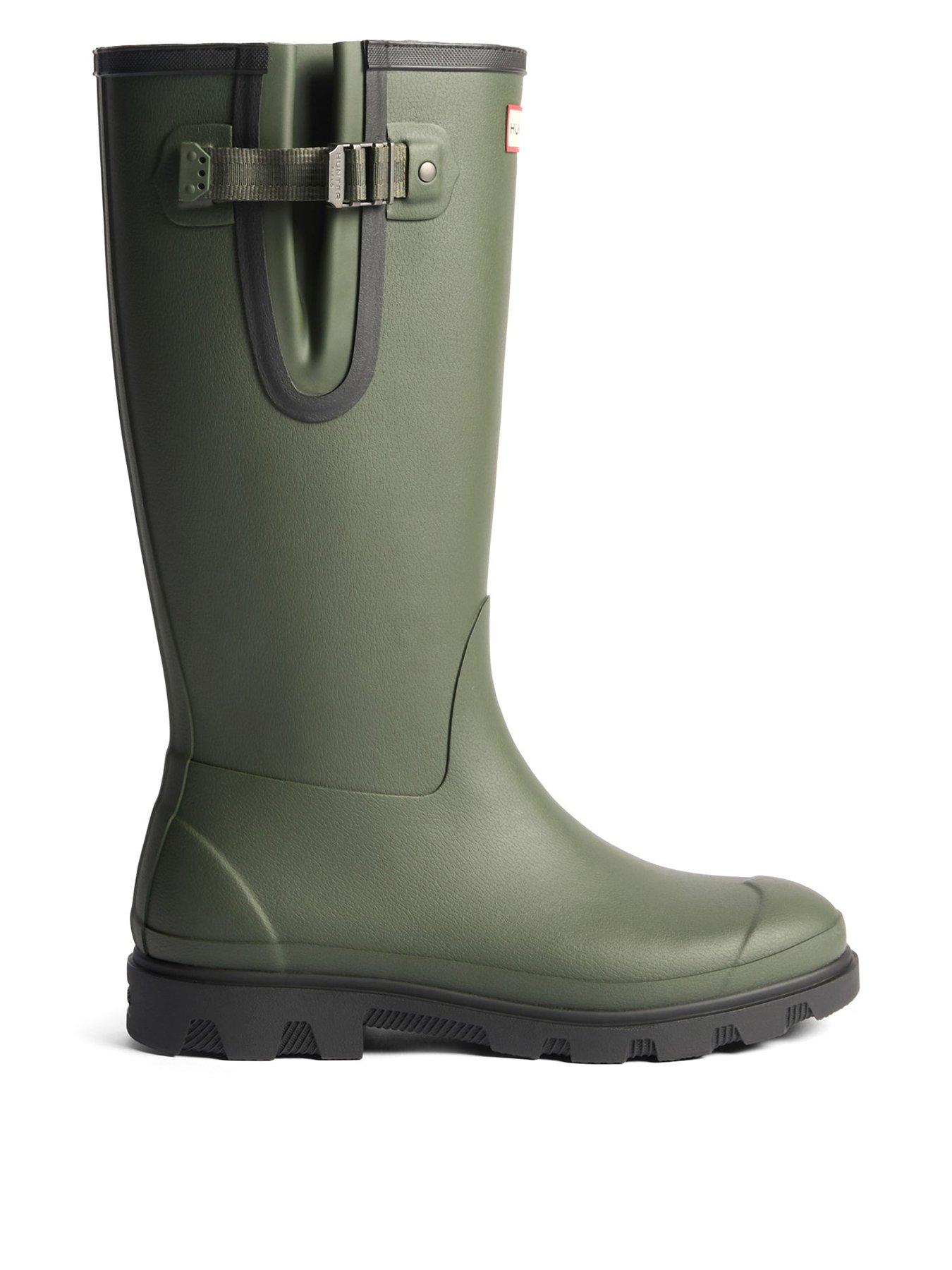 Hunter Field Downpour Adjustable Wellington Boot - Dark Olikve