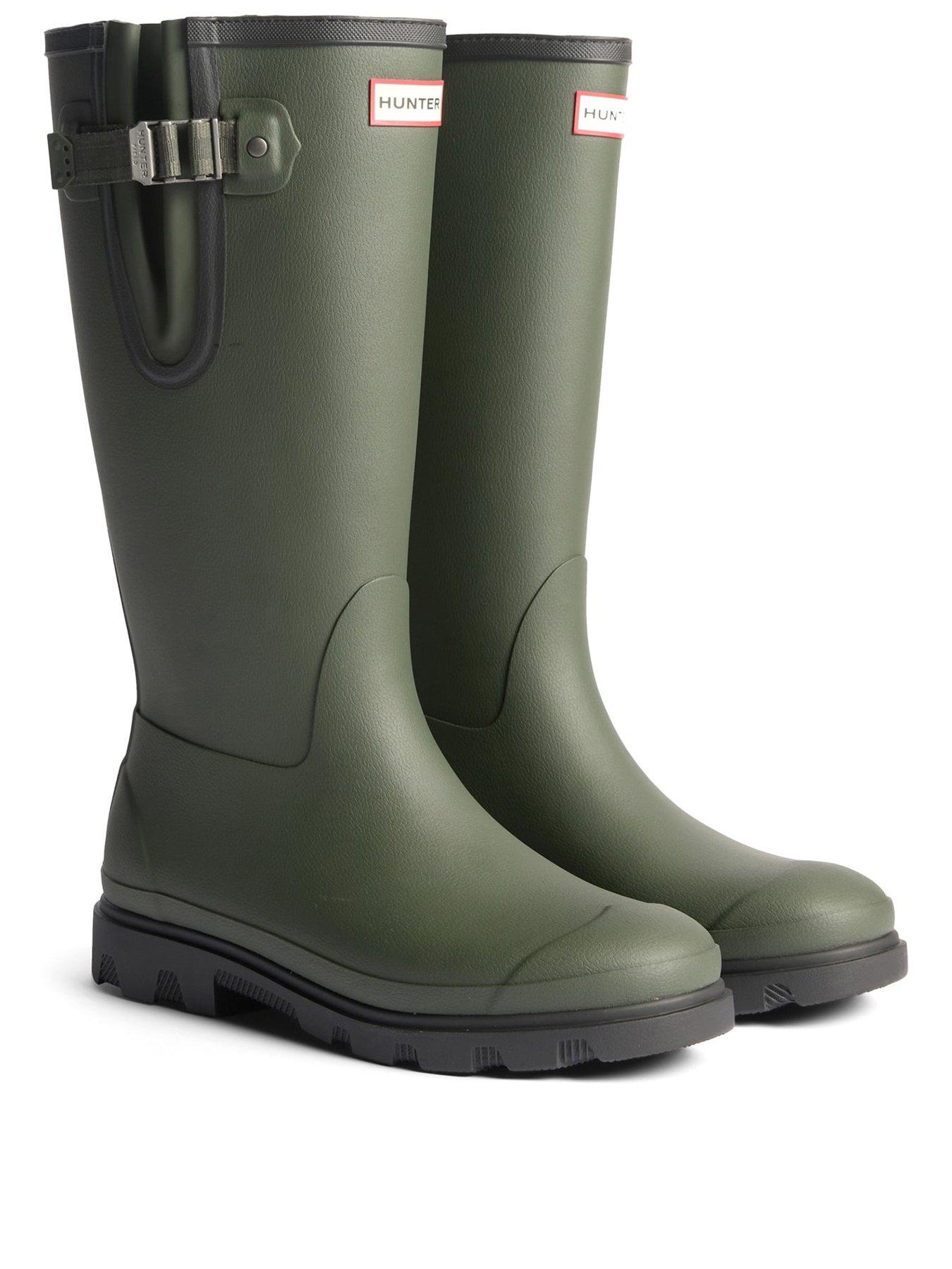 Image 2 of 5 of Hunter Field Downpour Adjustable Wellington Boot - Dark Olikve