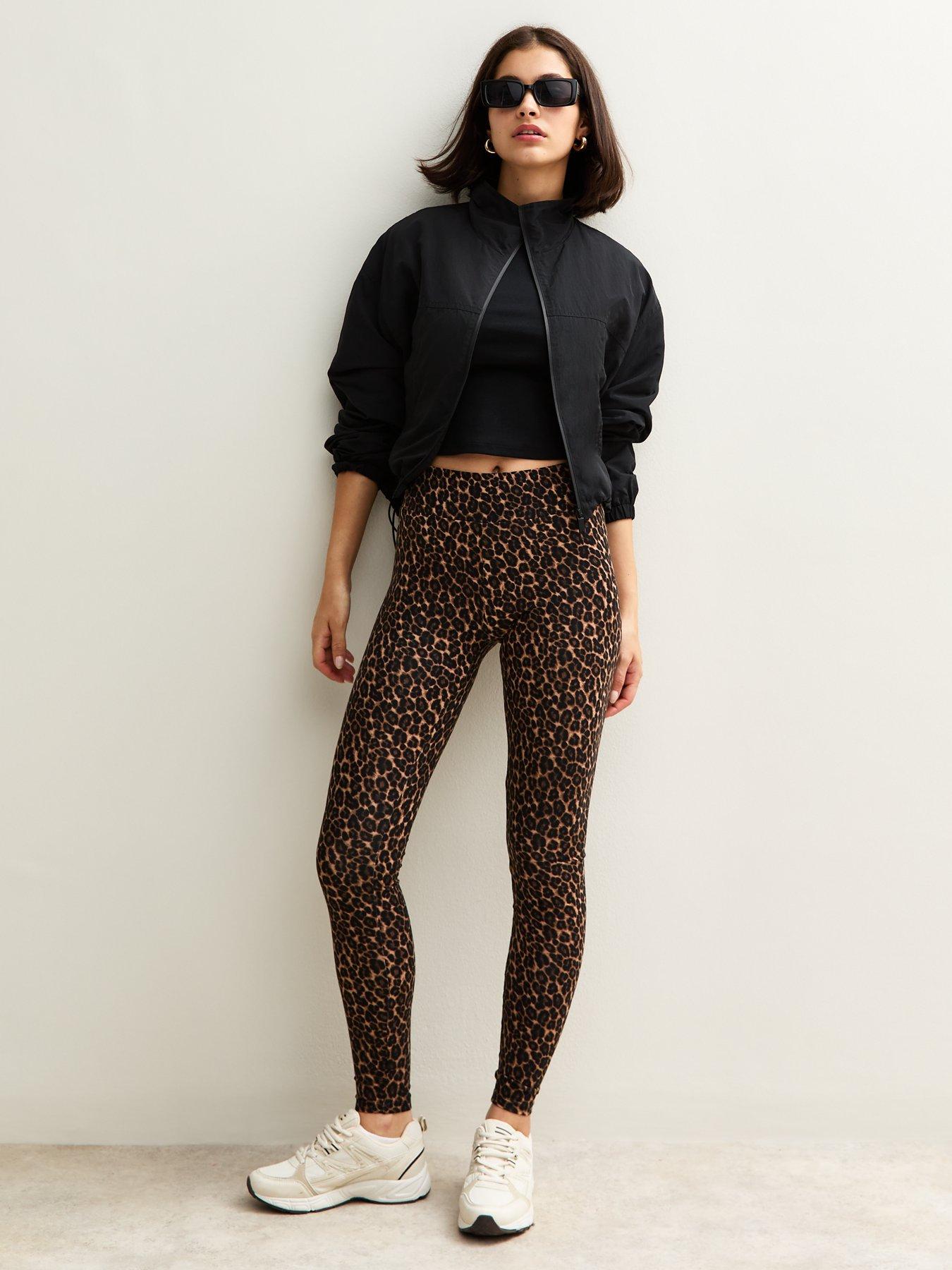 undefined Brown Leopard Print High Waist Leggings