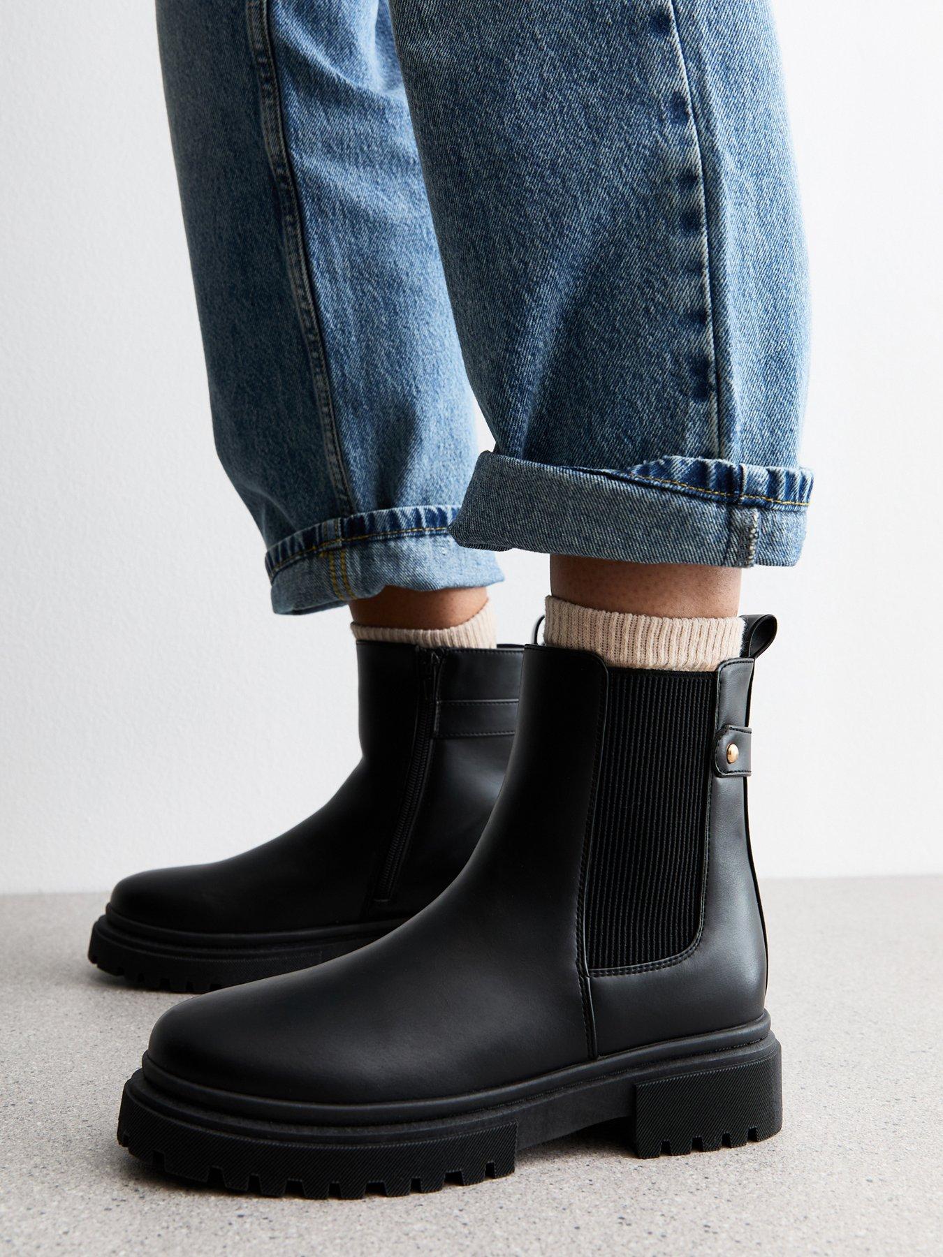 New Look Black Faux Leather Chelsea Boots