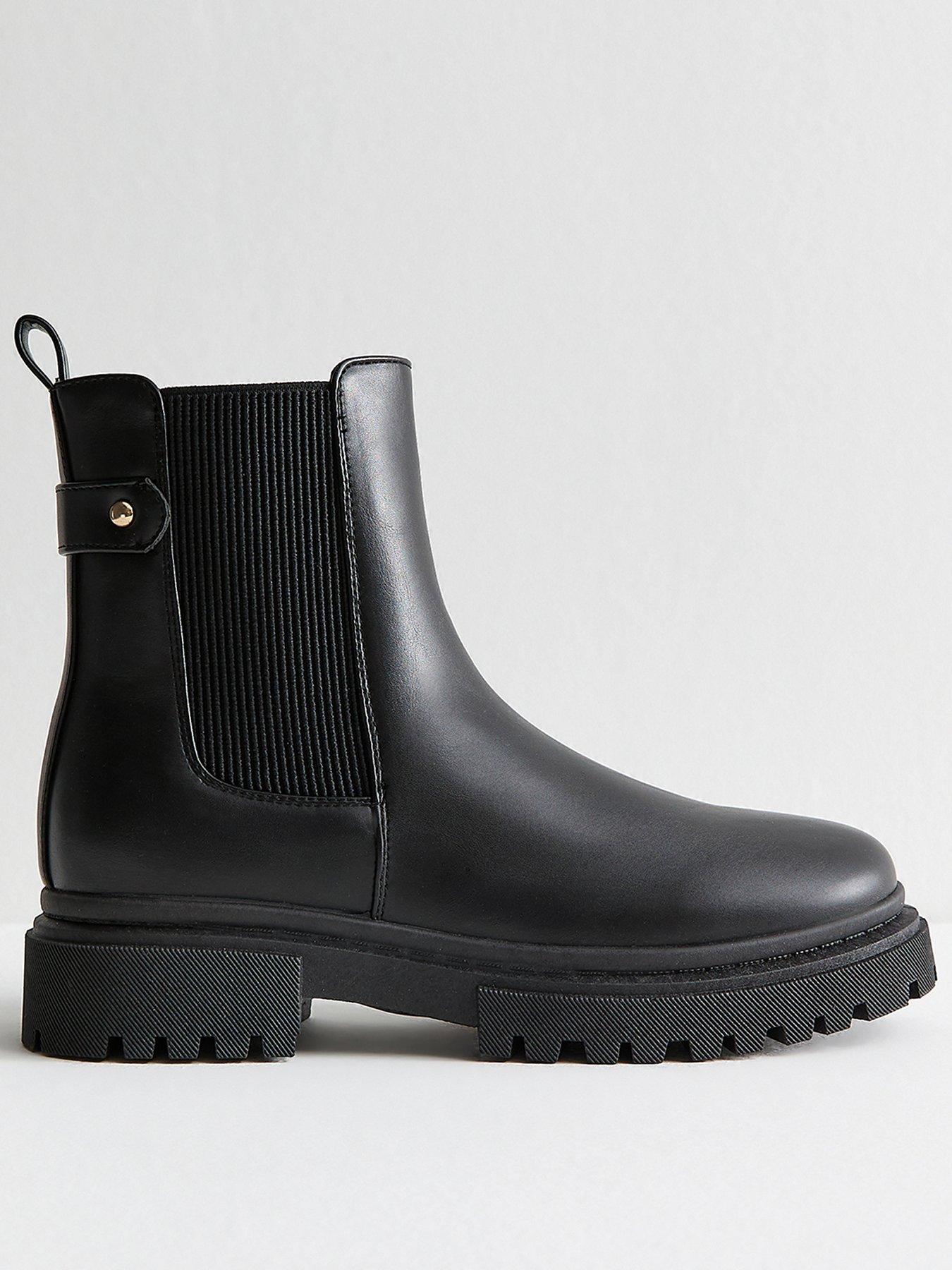undefined Black Faux Leather Chelsea Boots