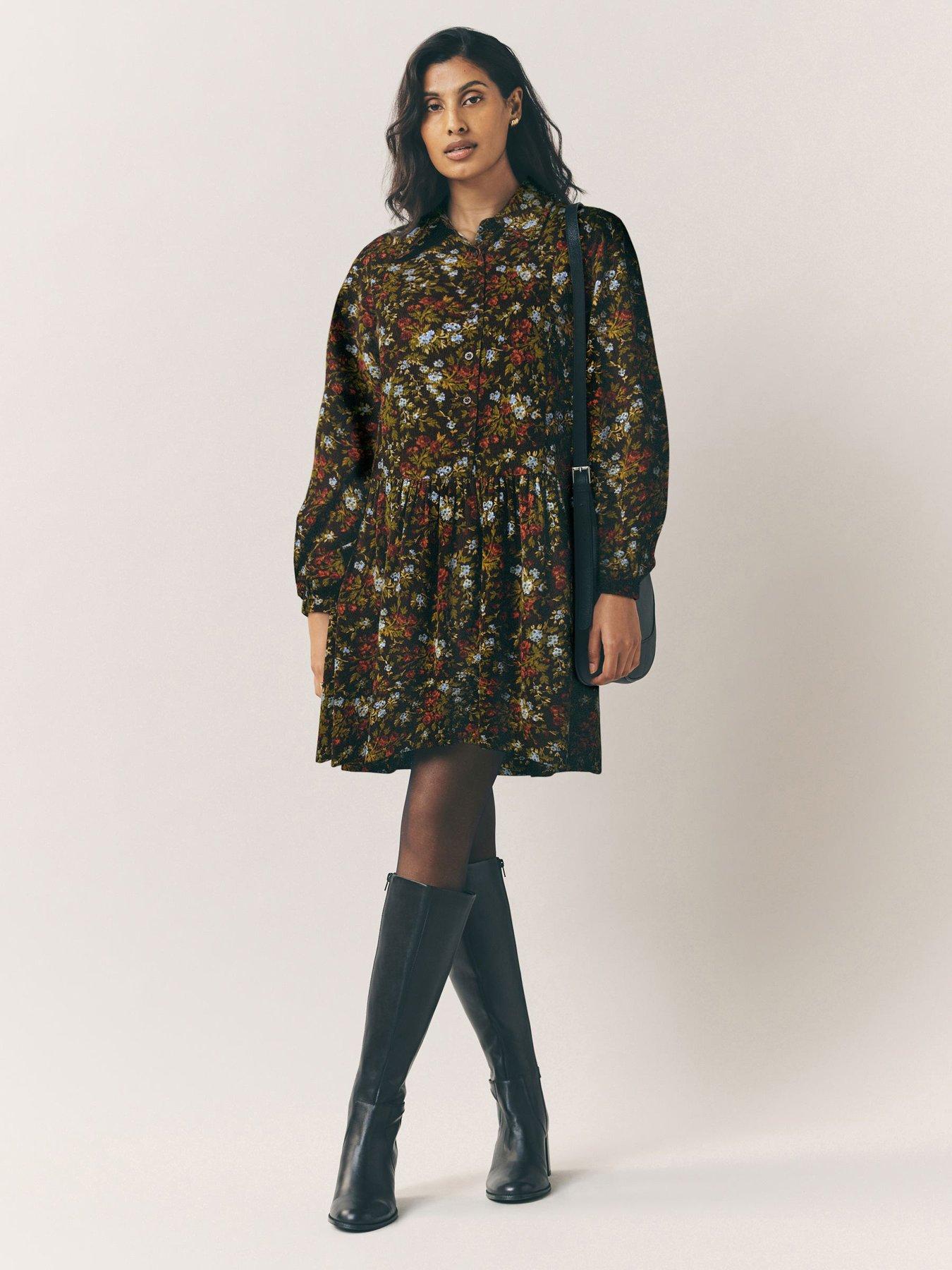 Laura Ashley Long Sleeve Cord Dress