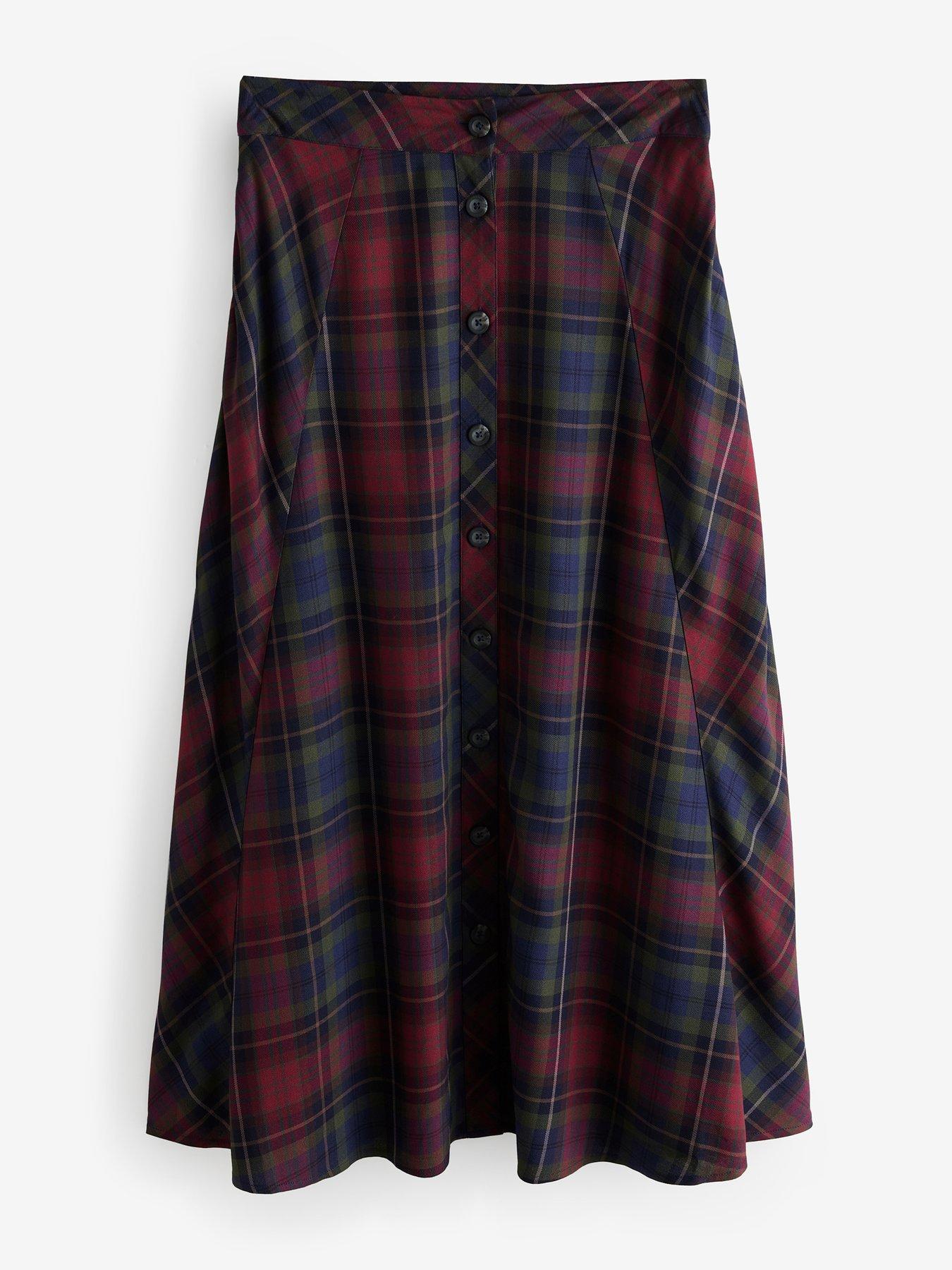 Laura Ashley Check Co-ord Maxi Skirt - Red/Green | Very