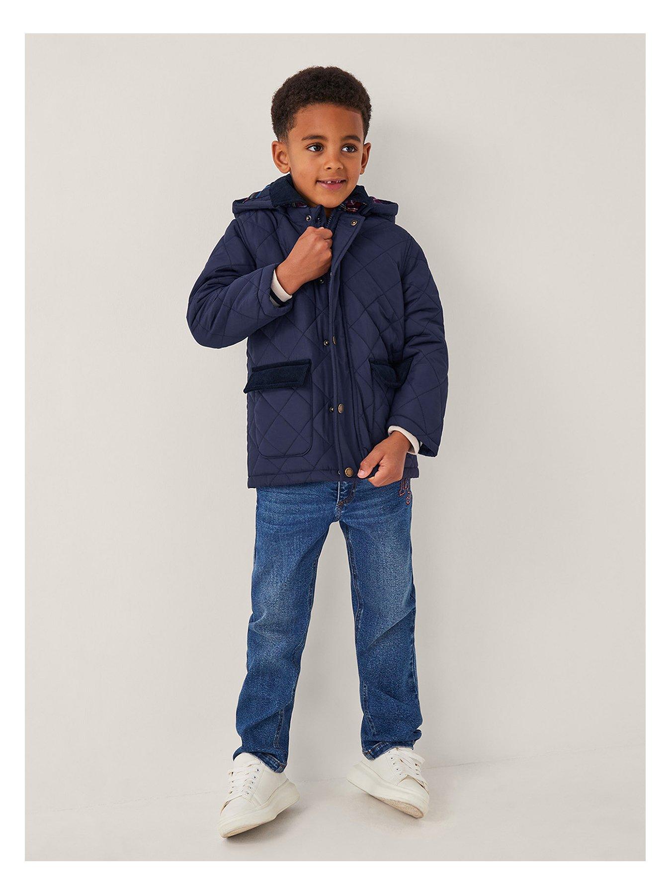 undefined Boys Quilted Barn Jacket - Navy