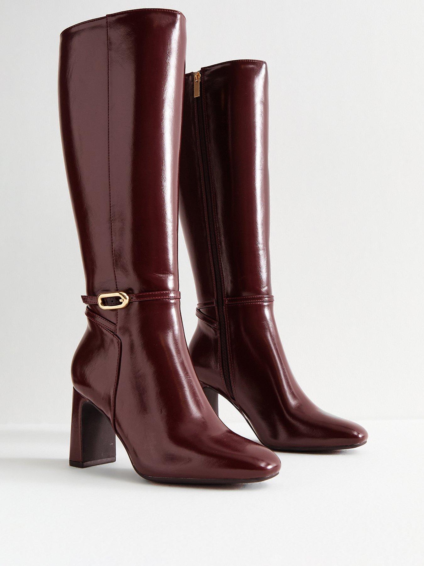 Modern Glossy Leather Knee-High Boots main image 0