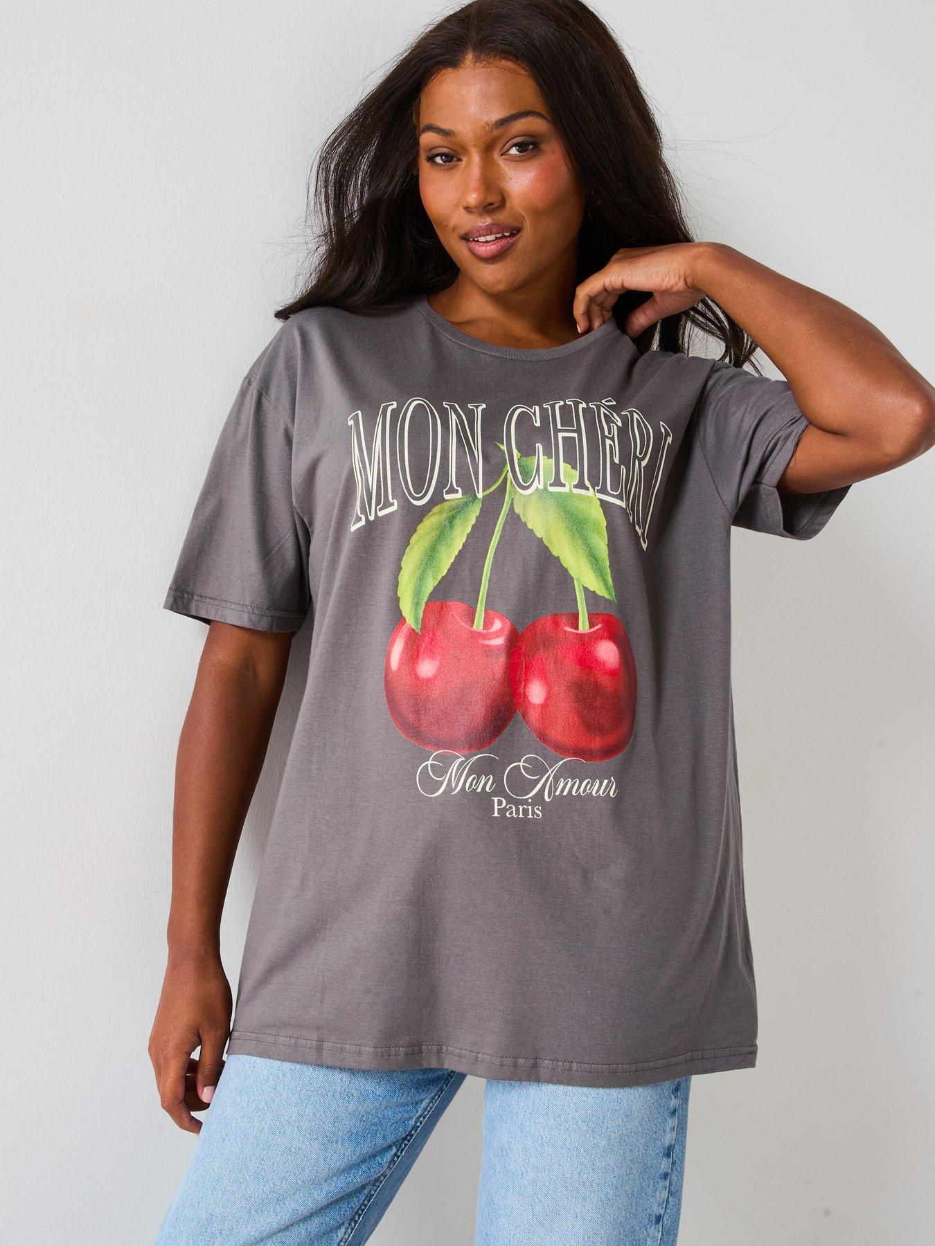 undefined Mon Cheri Graphic T-Shirt - Grey