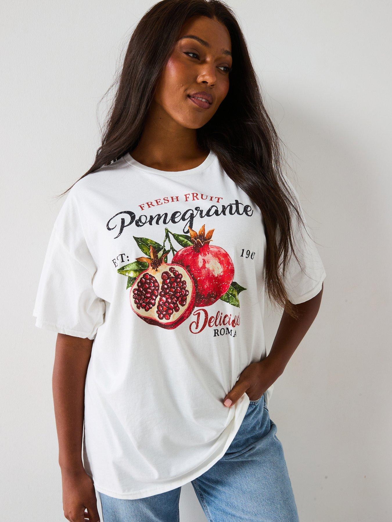 undefined Fruit Slogan T-Shirt - White