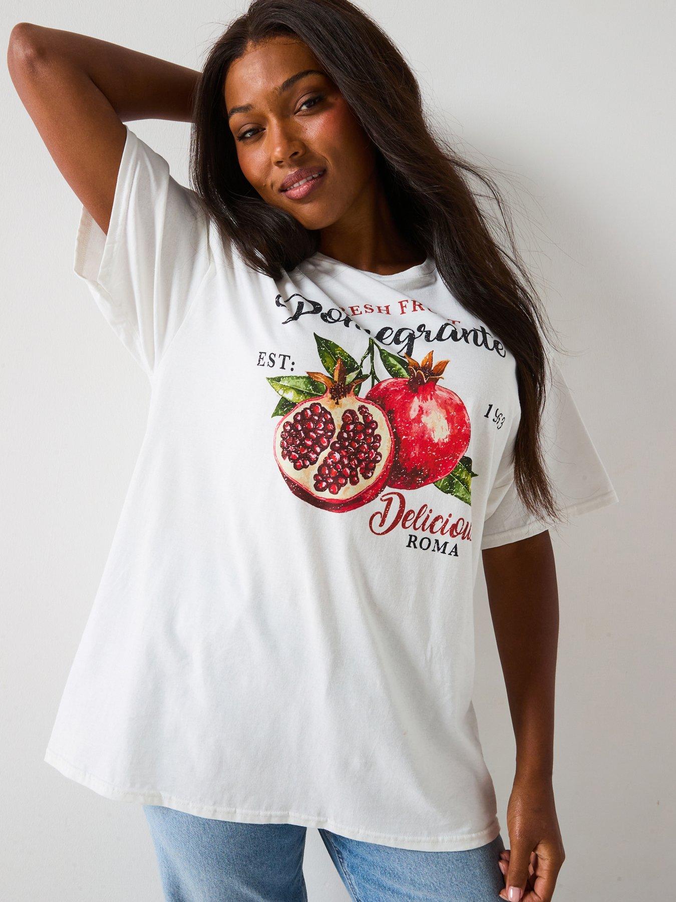 undefined Fruit Slogan T-Shirt - White