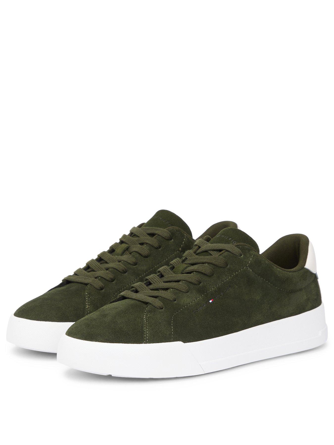 Image 2 of 7 of Tommy Hilfiger Suede Court Trainers - Green