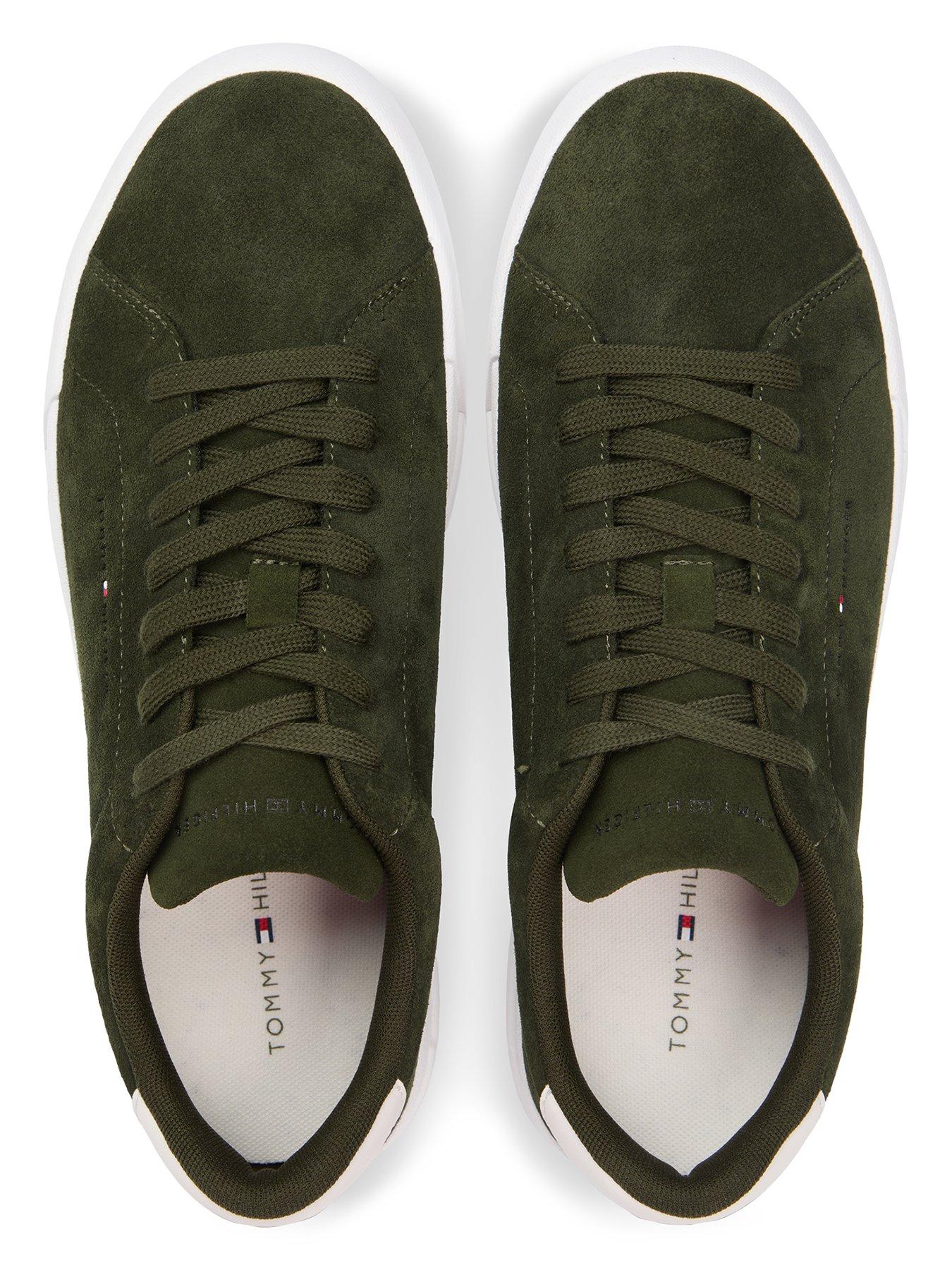 Image 4 of 7 of Tommy Hilfiger Suede Court Trainers - Green