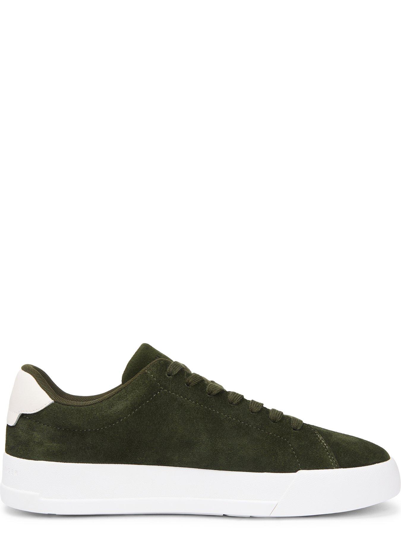 Image 5 of 7 of Tommy Hilfiger Suede Court Trainers - Green