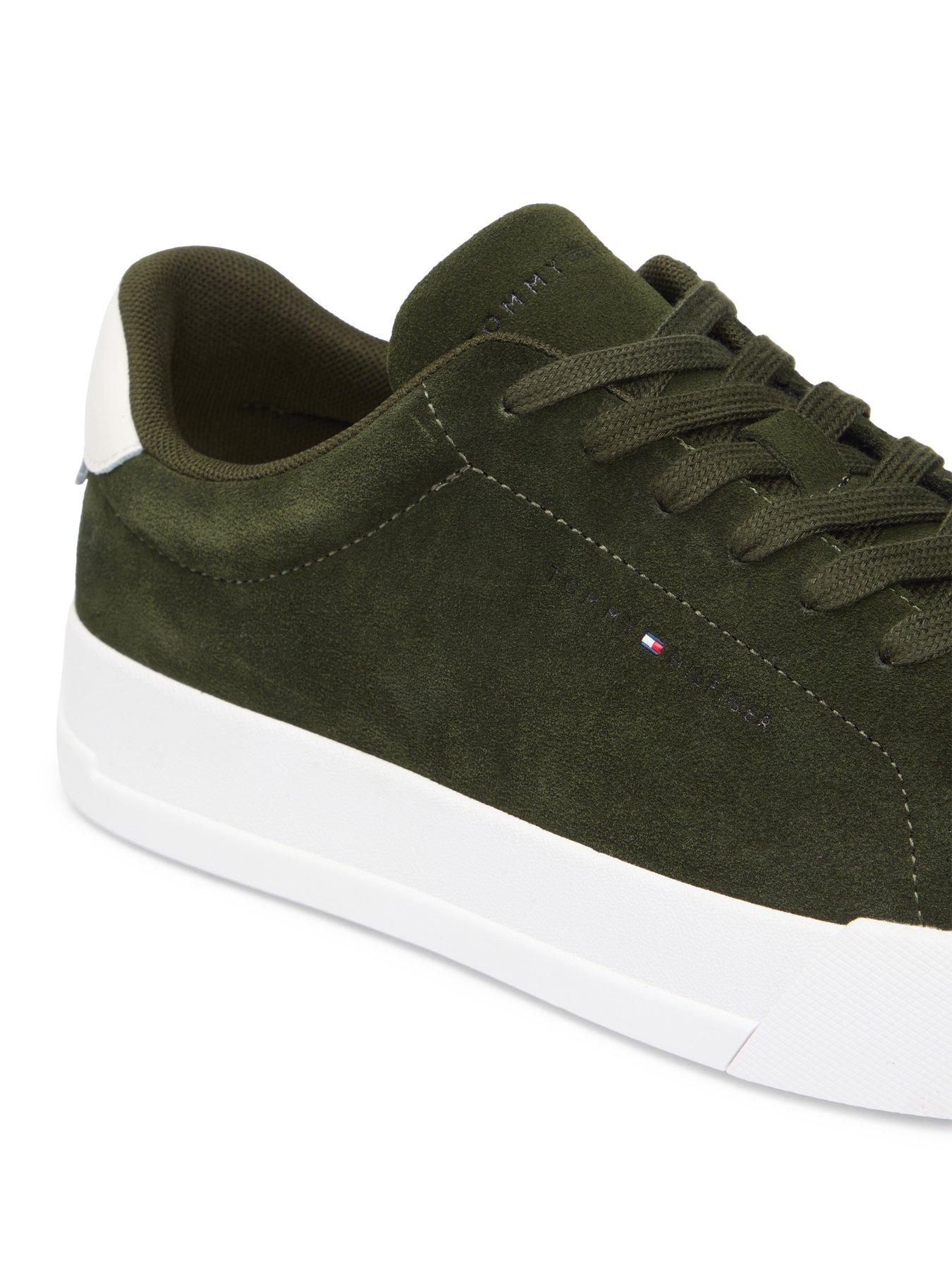 Image 6 of 7 of Tommy Hilfiger Suede Court Trainers - Green