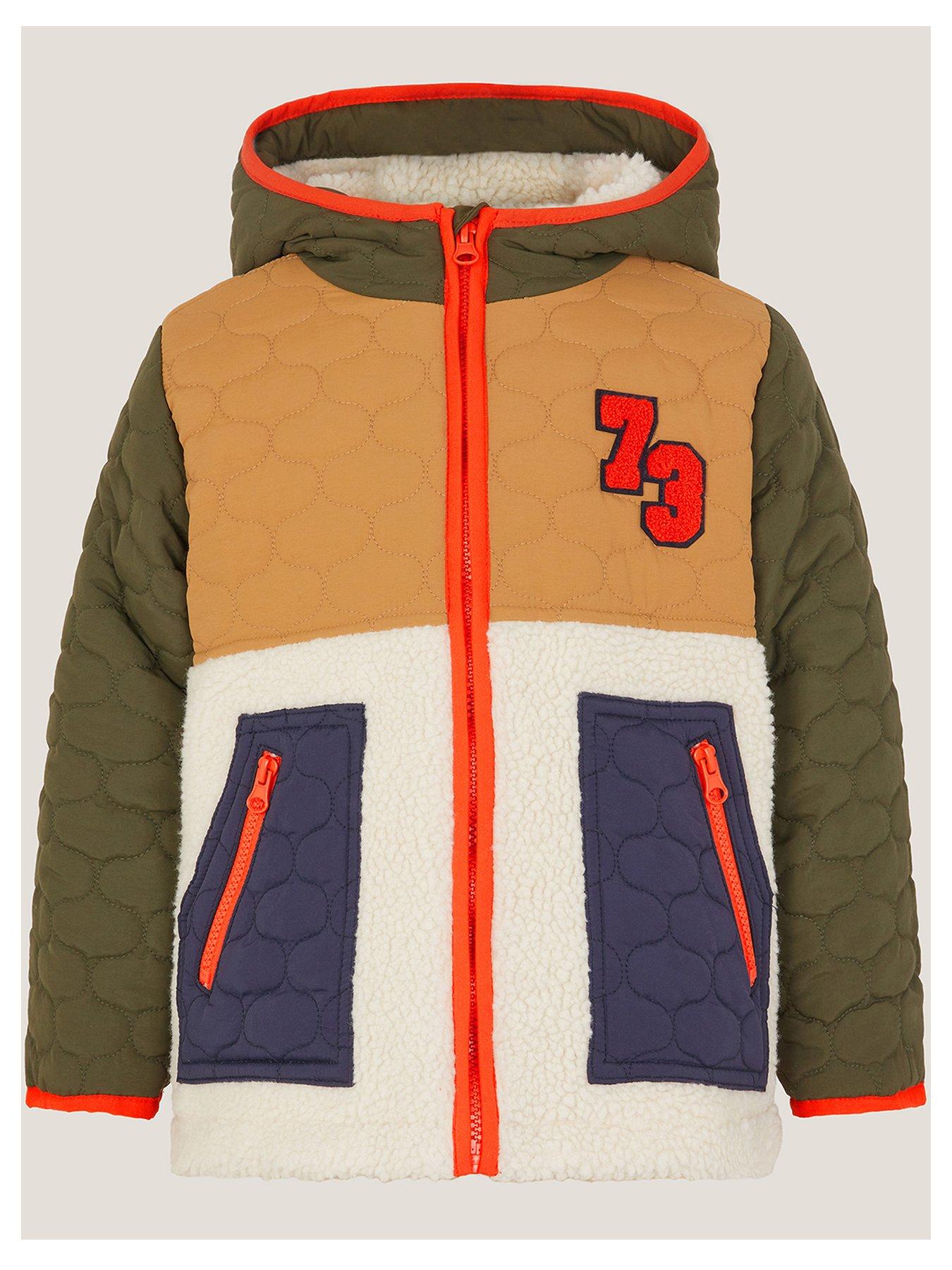 undefined Boys Quilted Colourblock Borg Jacket - Multi