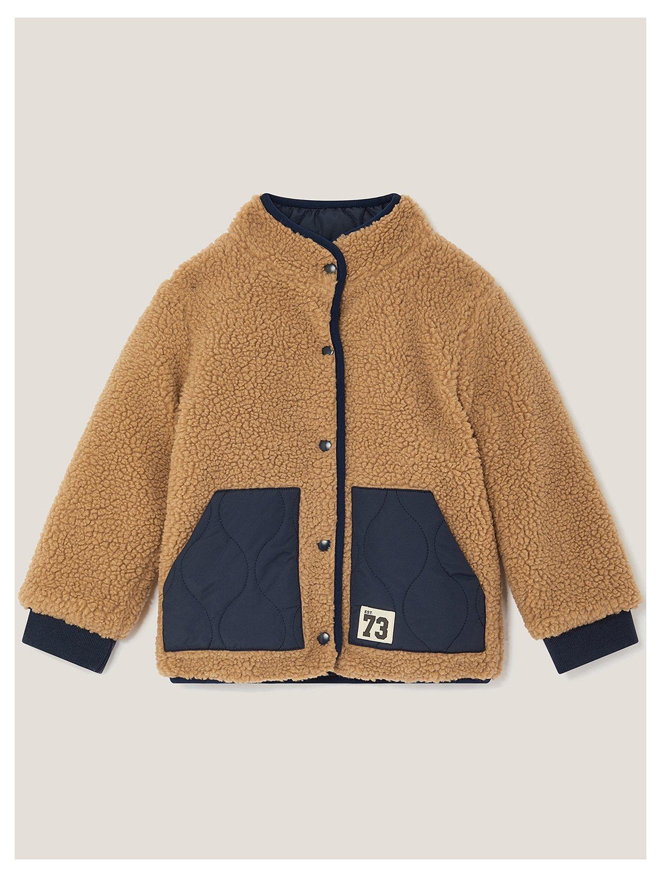 Monsoon Boys Reversible Borg Bomber Jacket - Navy