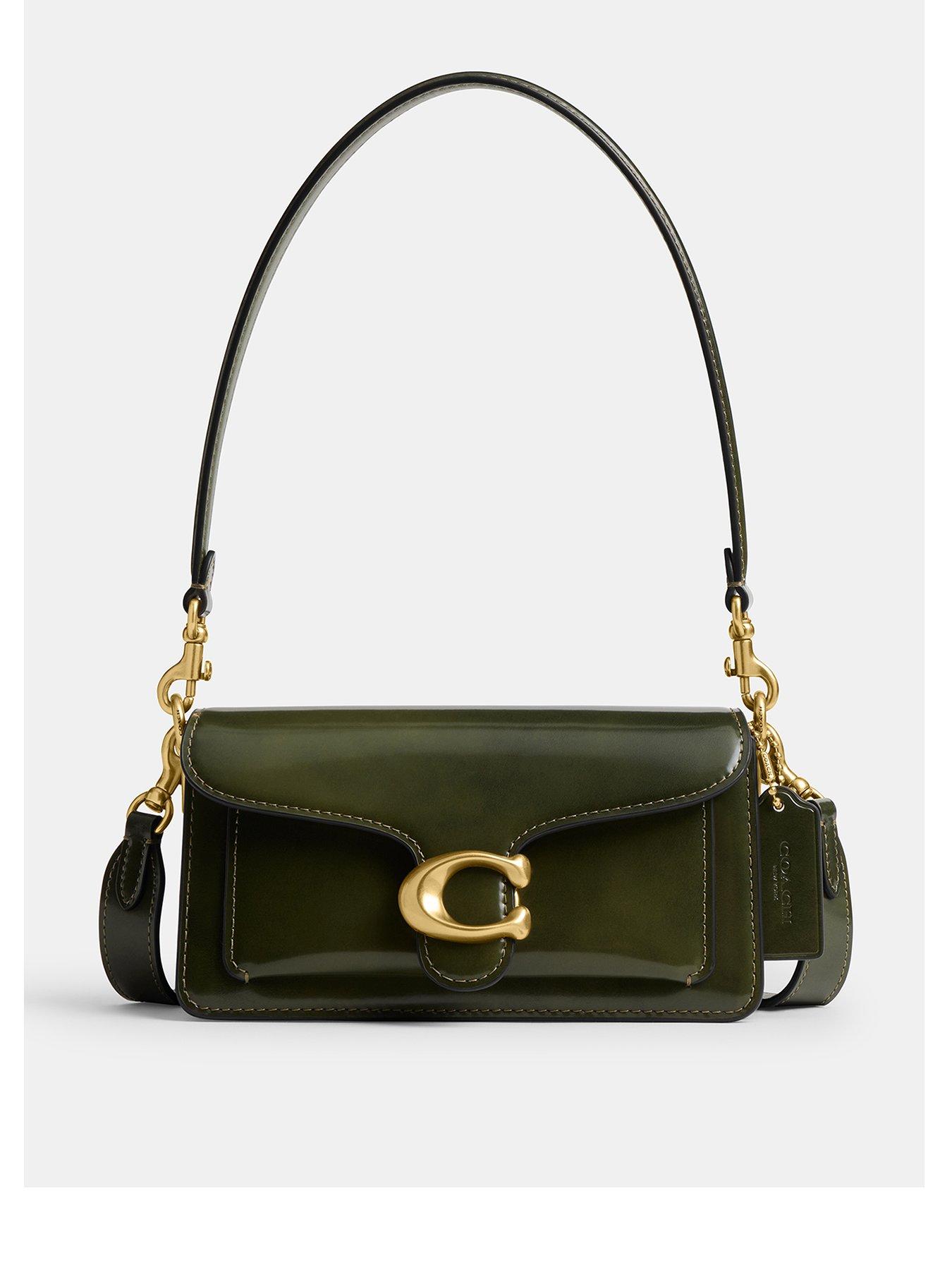 COACH Spazzolato Leather Tabby Shoulder Bag 20 - Green