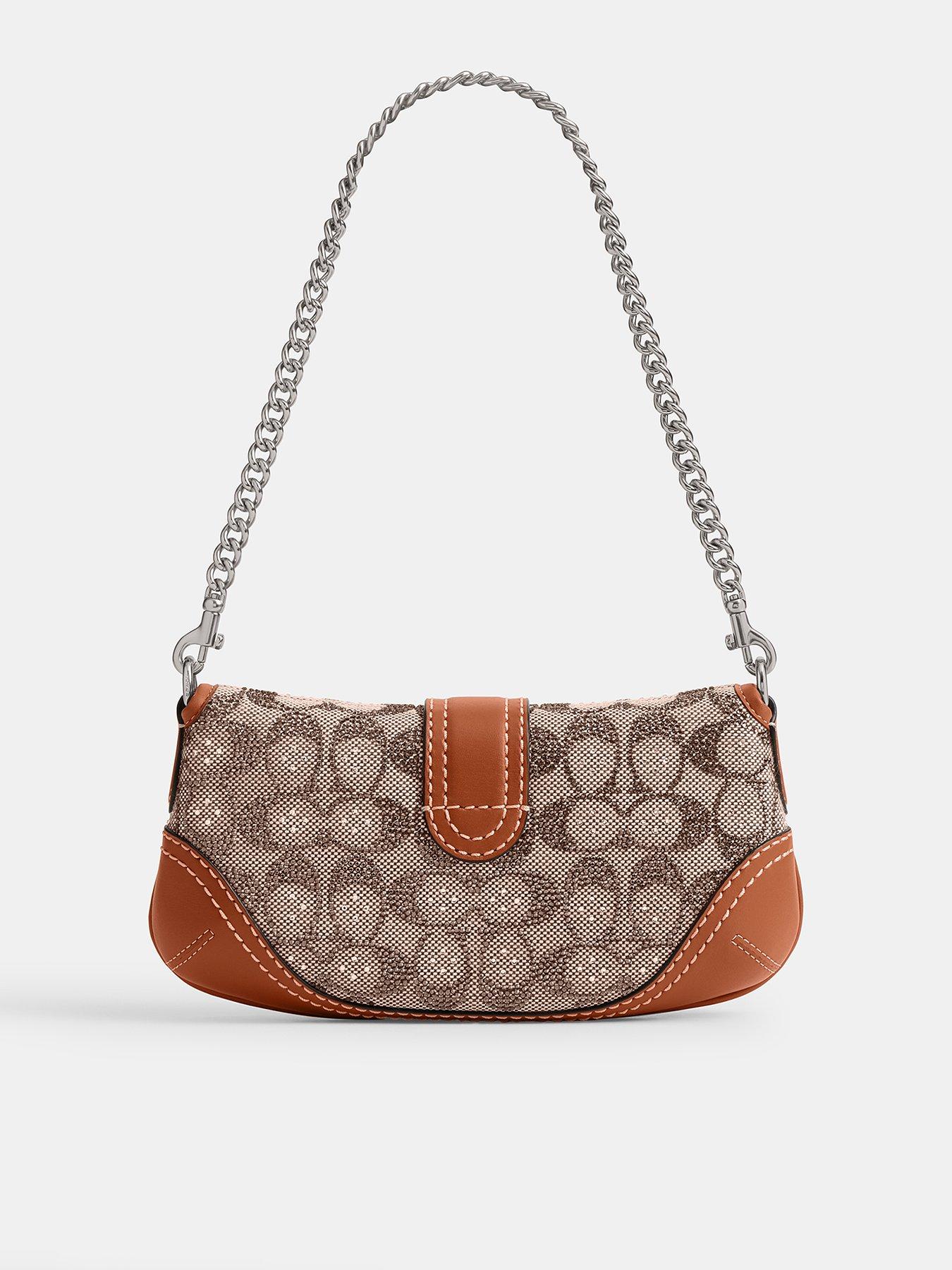 COACH Crystal Signature Jacquard Soho Bag 25 Brown Very