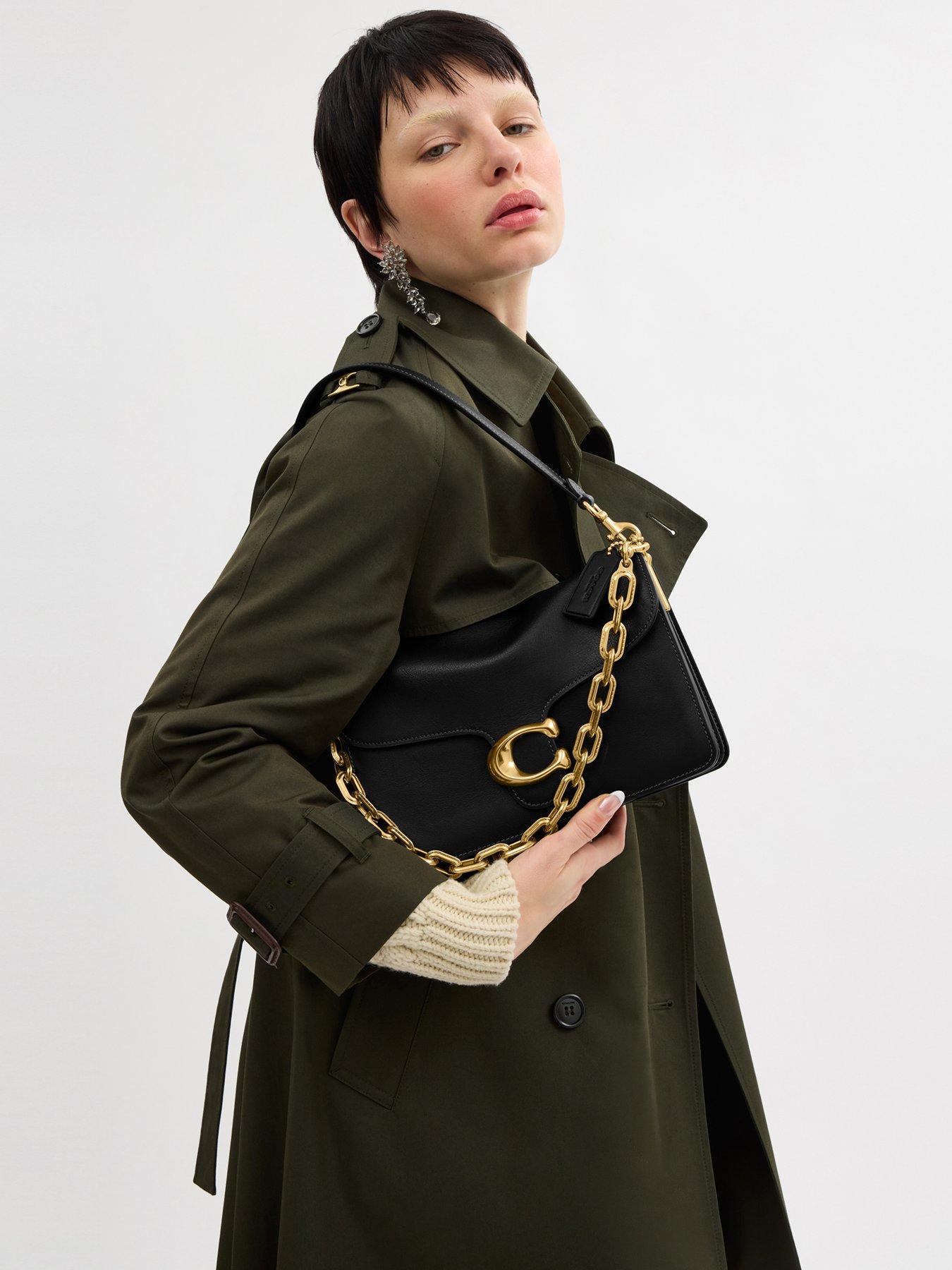 Image 2 of 4 of COACH Soft Grain Leather Chain Tabby Shoulder Bag With Chain - Black