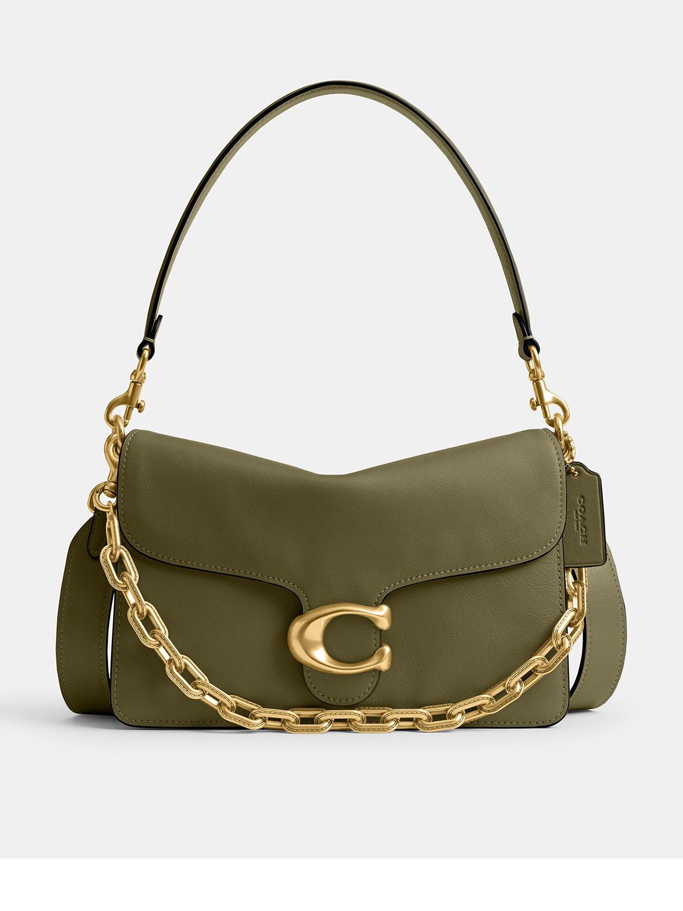Coach Soft Tabby Green COACH Soft Grain Leather Chain Tabby