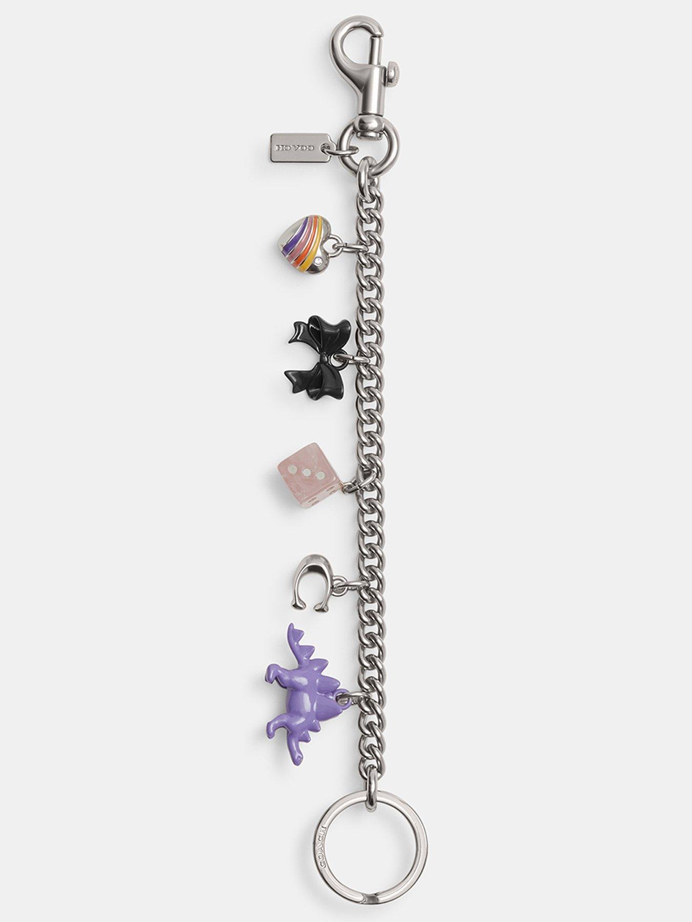 coach-motif-chain-bag-charm-gold