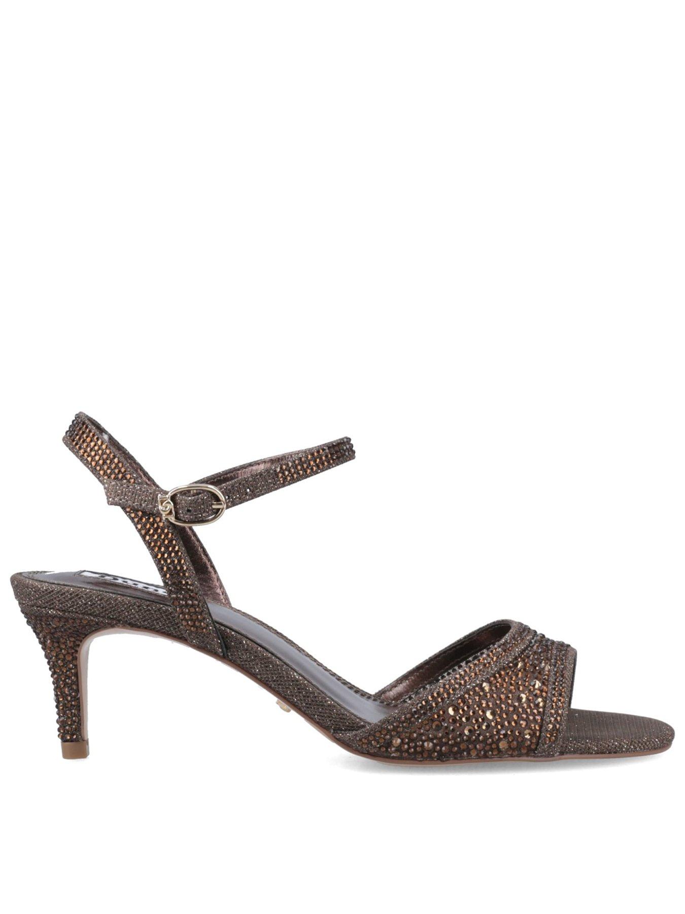 Dune London Manicure Embellished Open Toe Shoes - Bronze