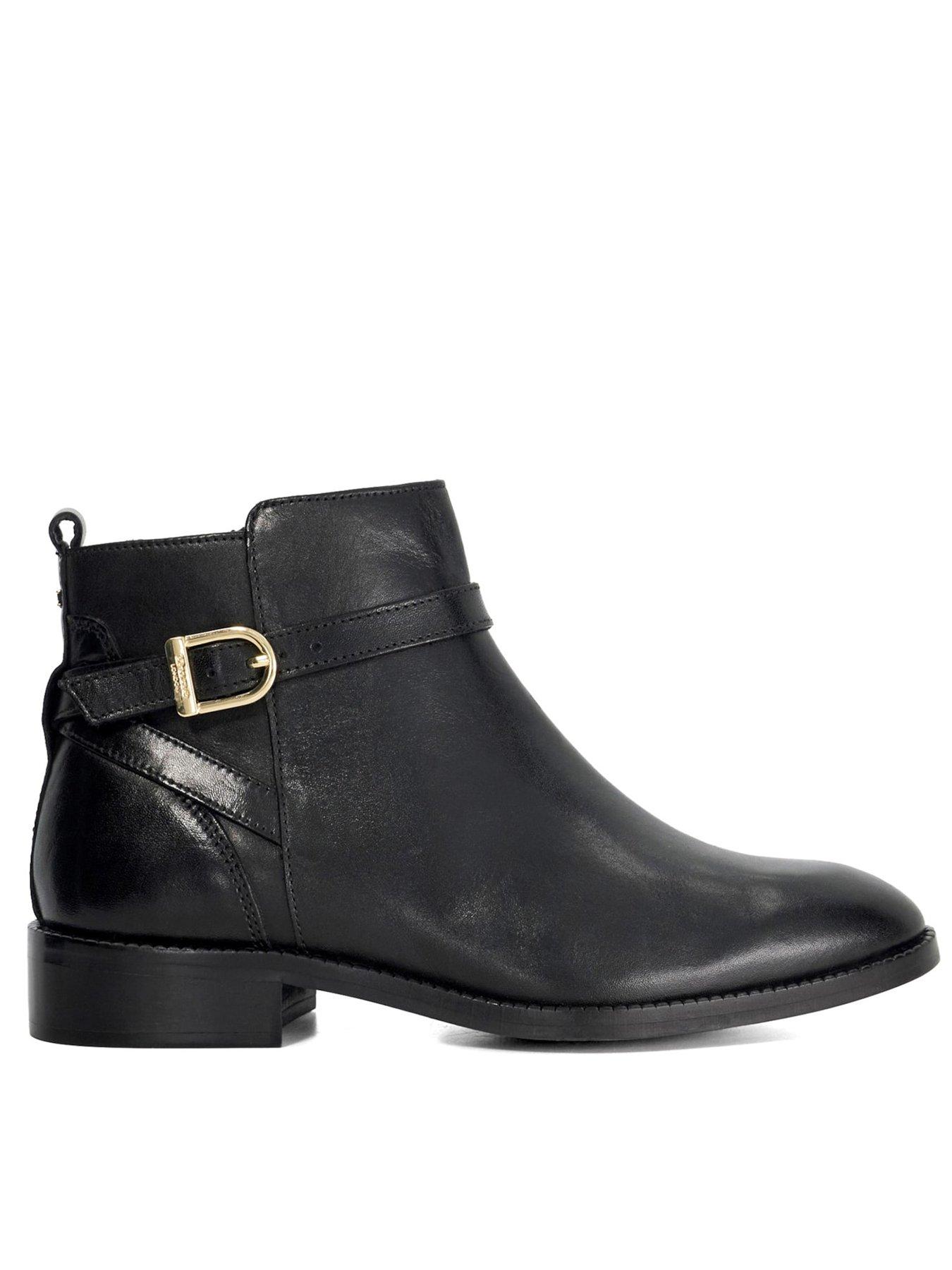 Dune London Pemma Brogue Leather Ankle Boot Black Very