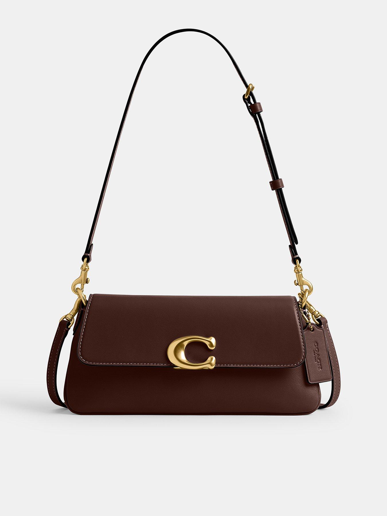 undefined Refined Calf Leather Jet Shoulder Bag - Brown