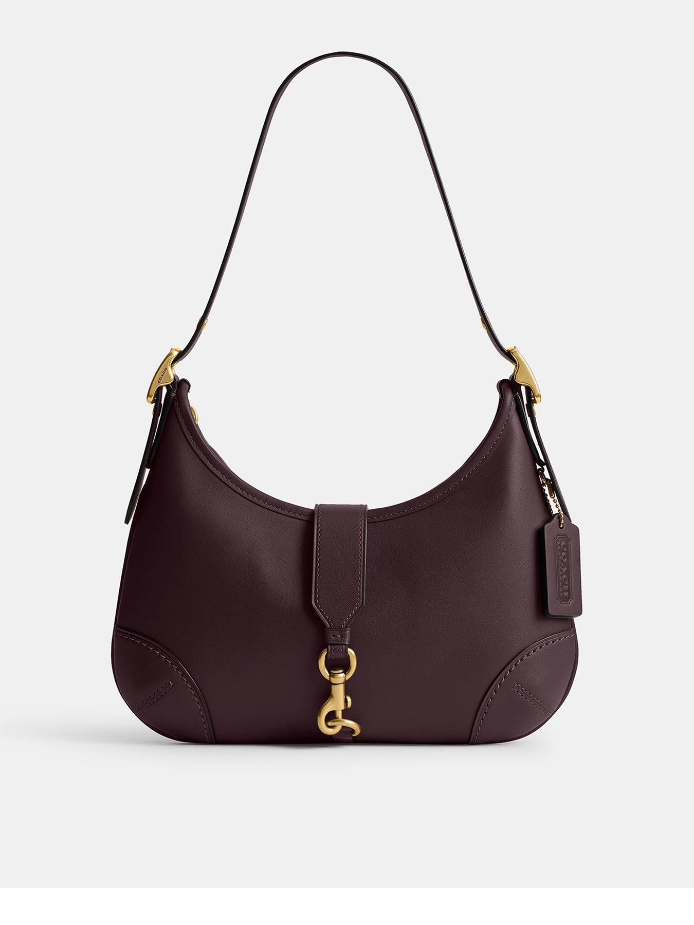 COACH The Originals Glovetanned Leather Hamptons Hobo Dark Red