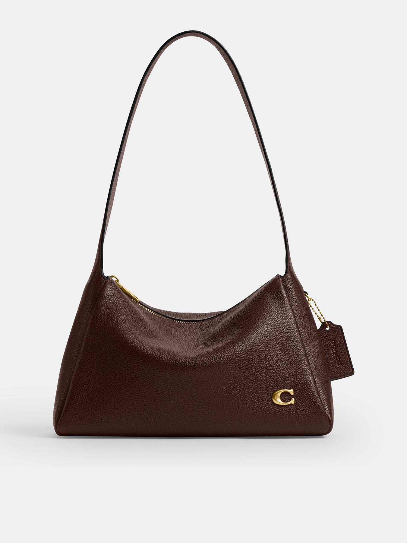 COACH Polished Pebble Leather Lola Shoulder Bag Brown Very