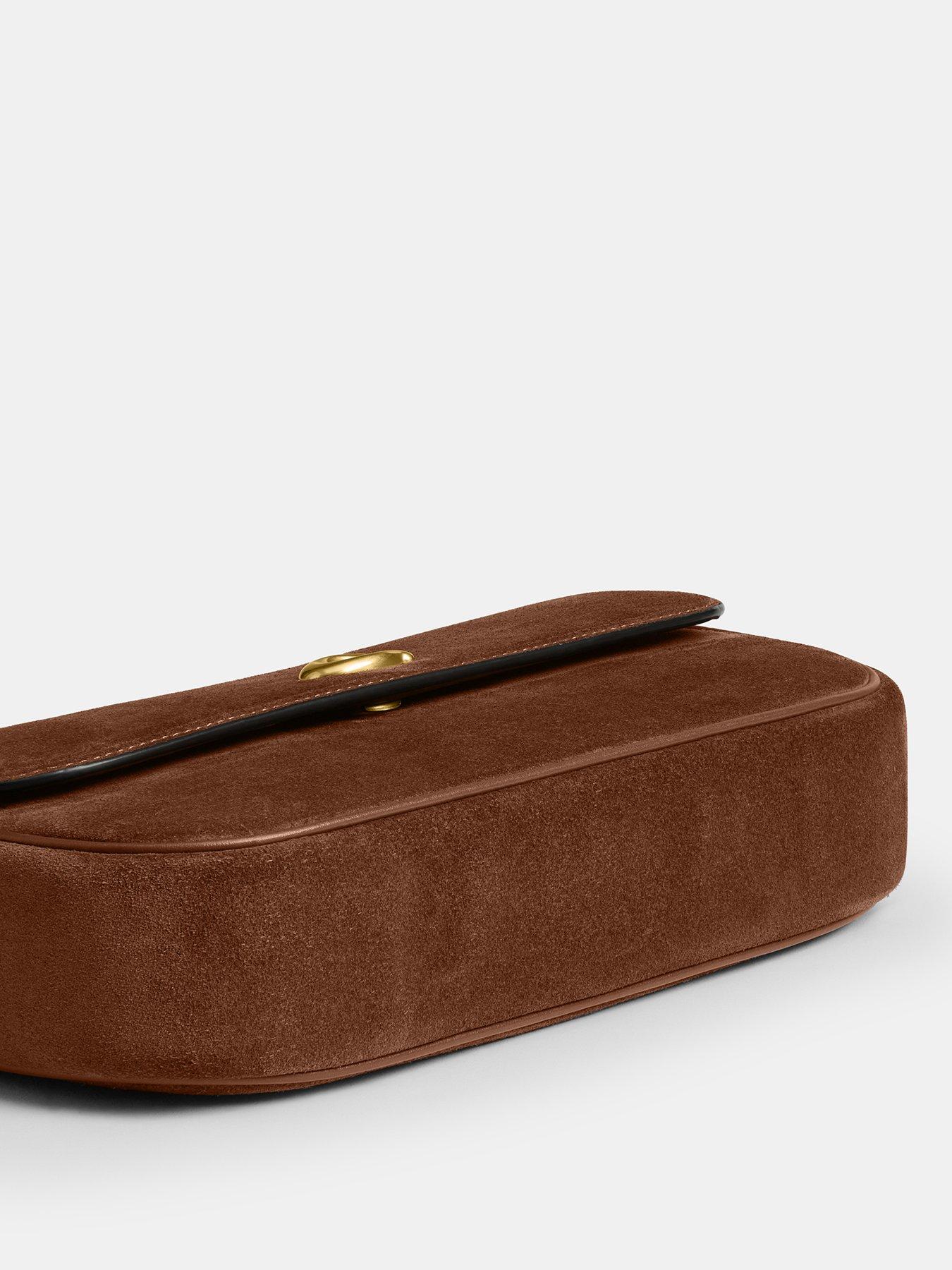 Image 5 of 5 of COACH Suede Brook Flap Chain Bag - Brown