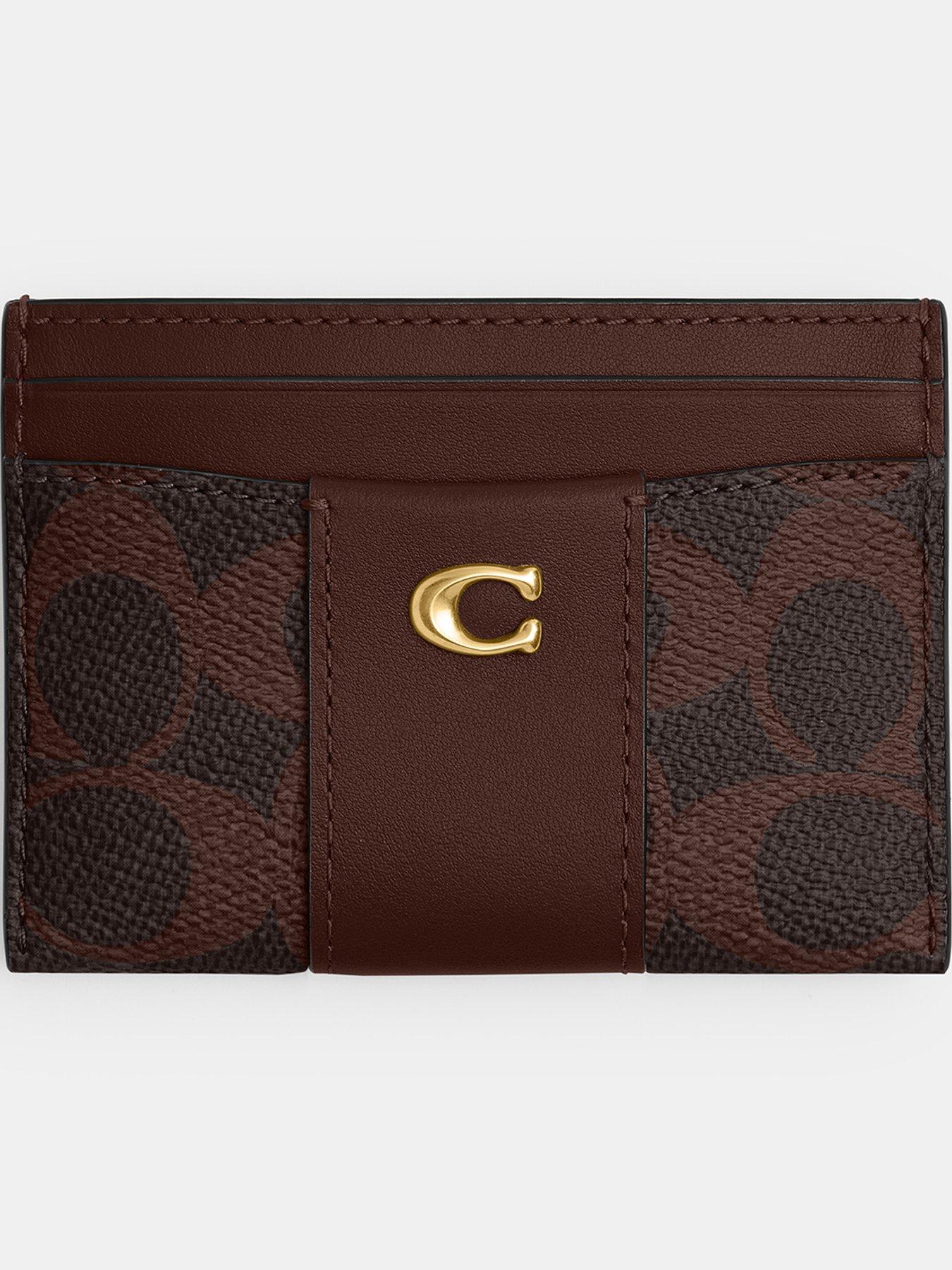 COACH Coated Canvas Signature Essential Card Case - Brown