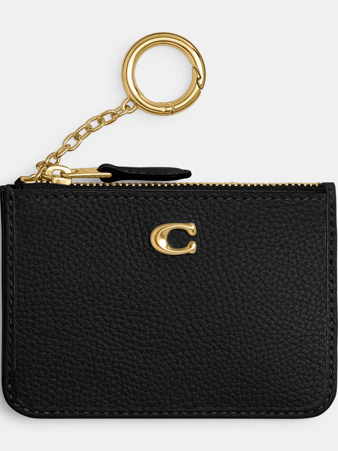 COACH Polished Pebble Leather Essential Mini Id Card Case