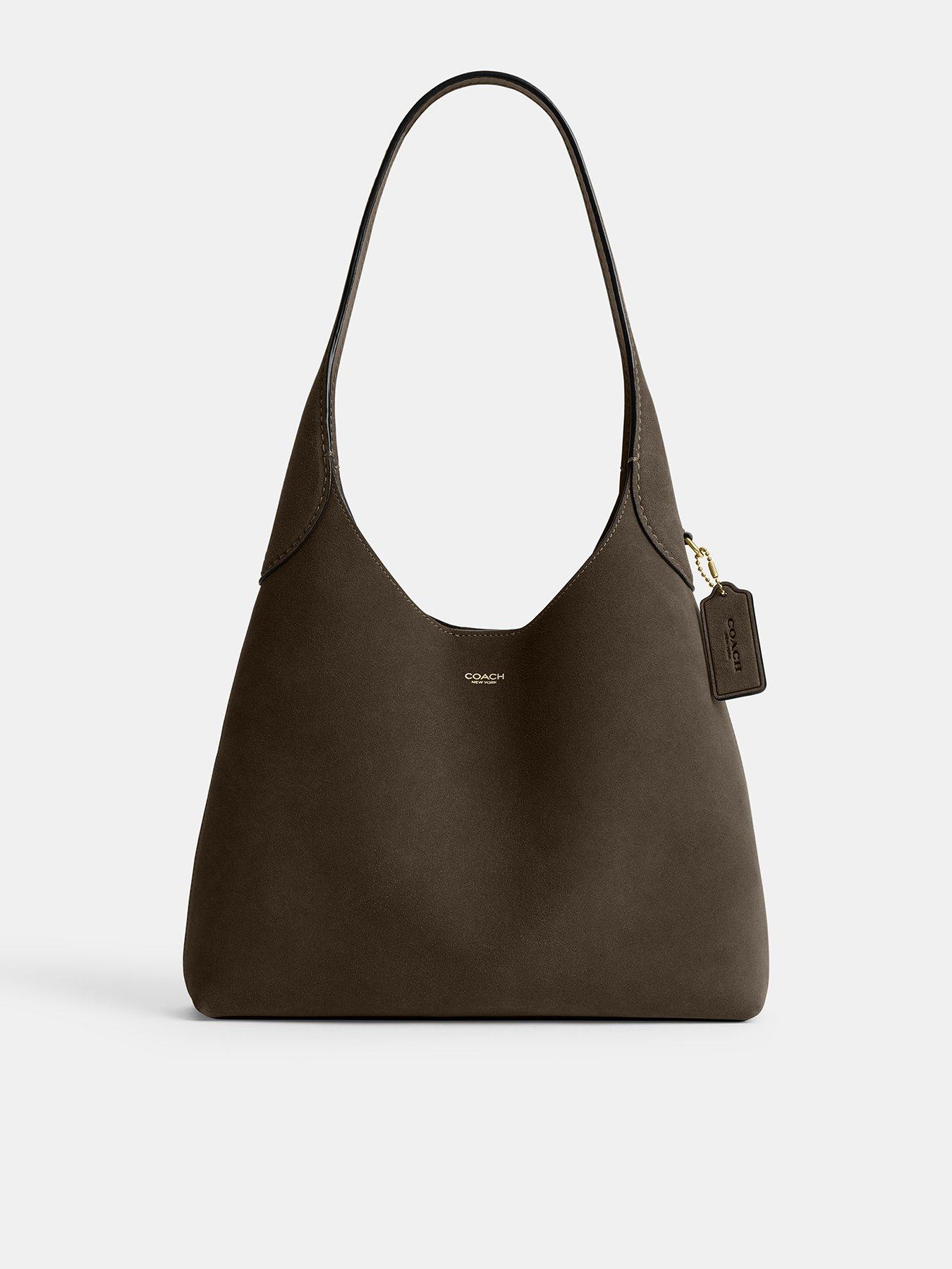 COACH Suede Brooklyn Shoulder Bag 28 - Green