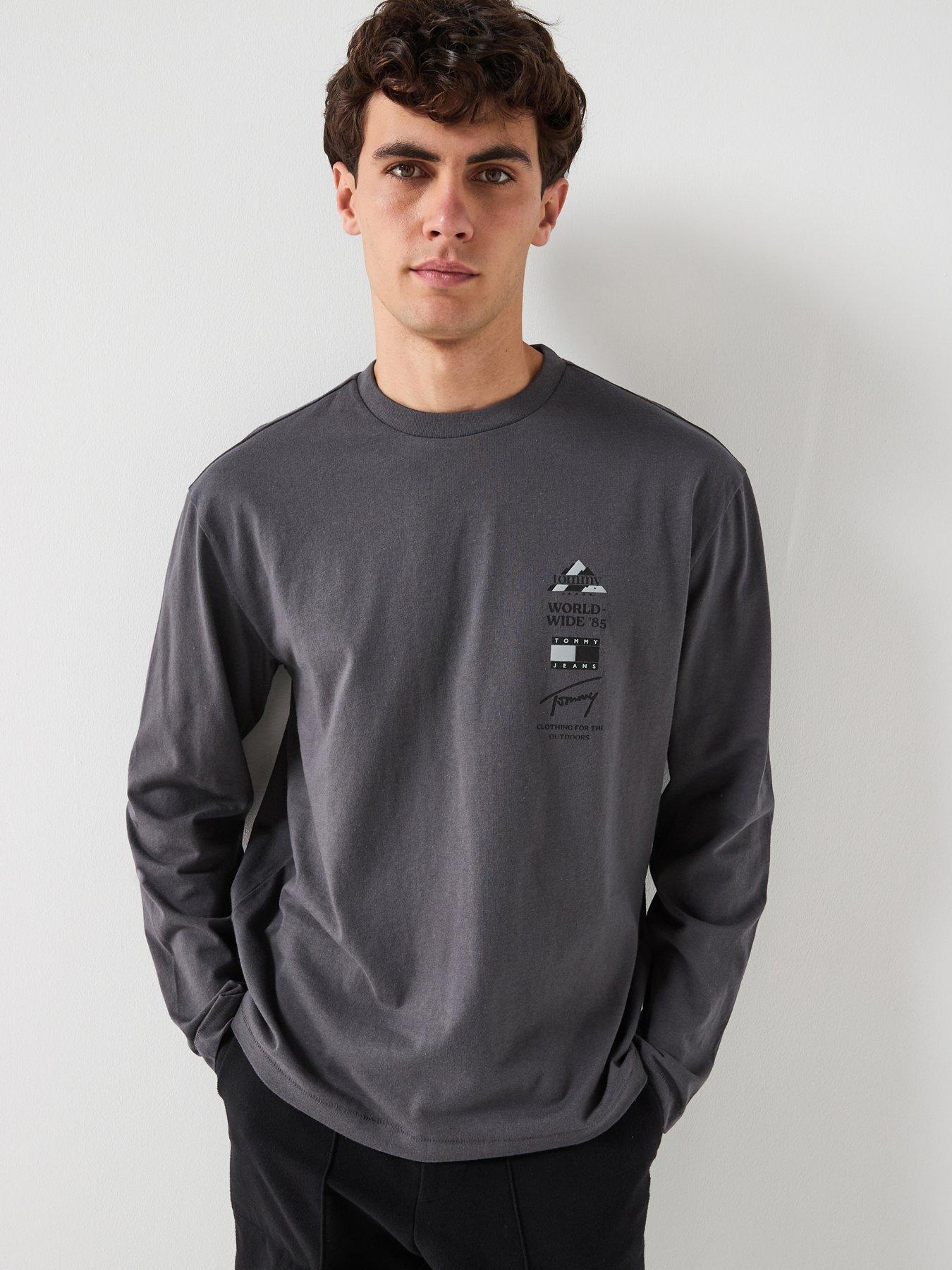 Tommy Jeans Relaxed Fit Peaks Backprint Long Sleeve T-Shirt - Black