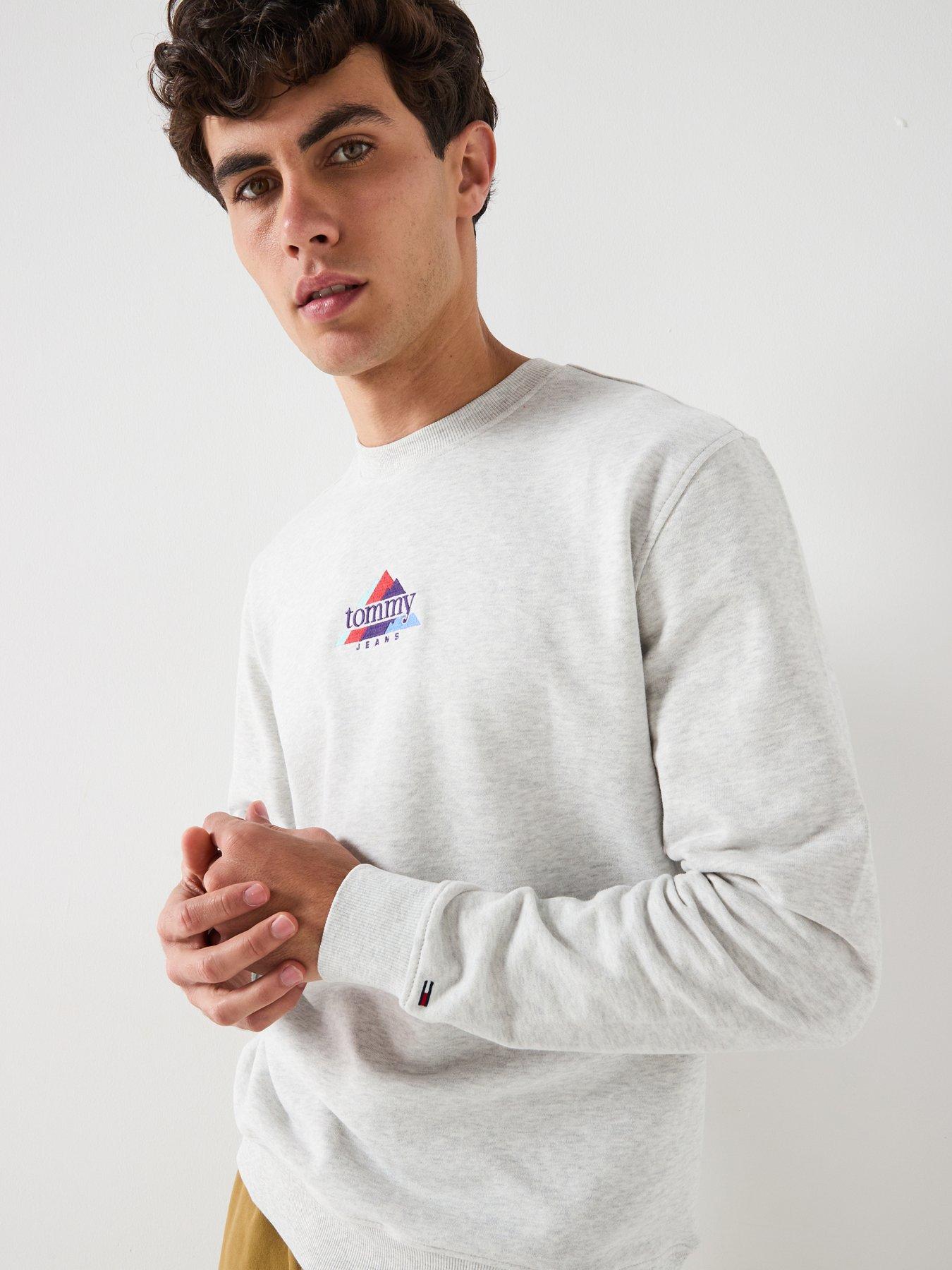 Tommy Jeans Regular Fit Dna Play Crew Sweat - Light Grey