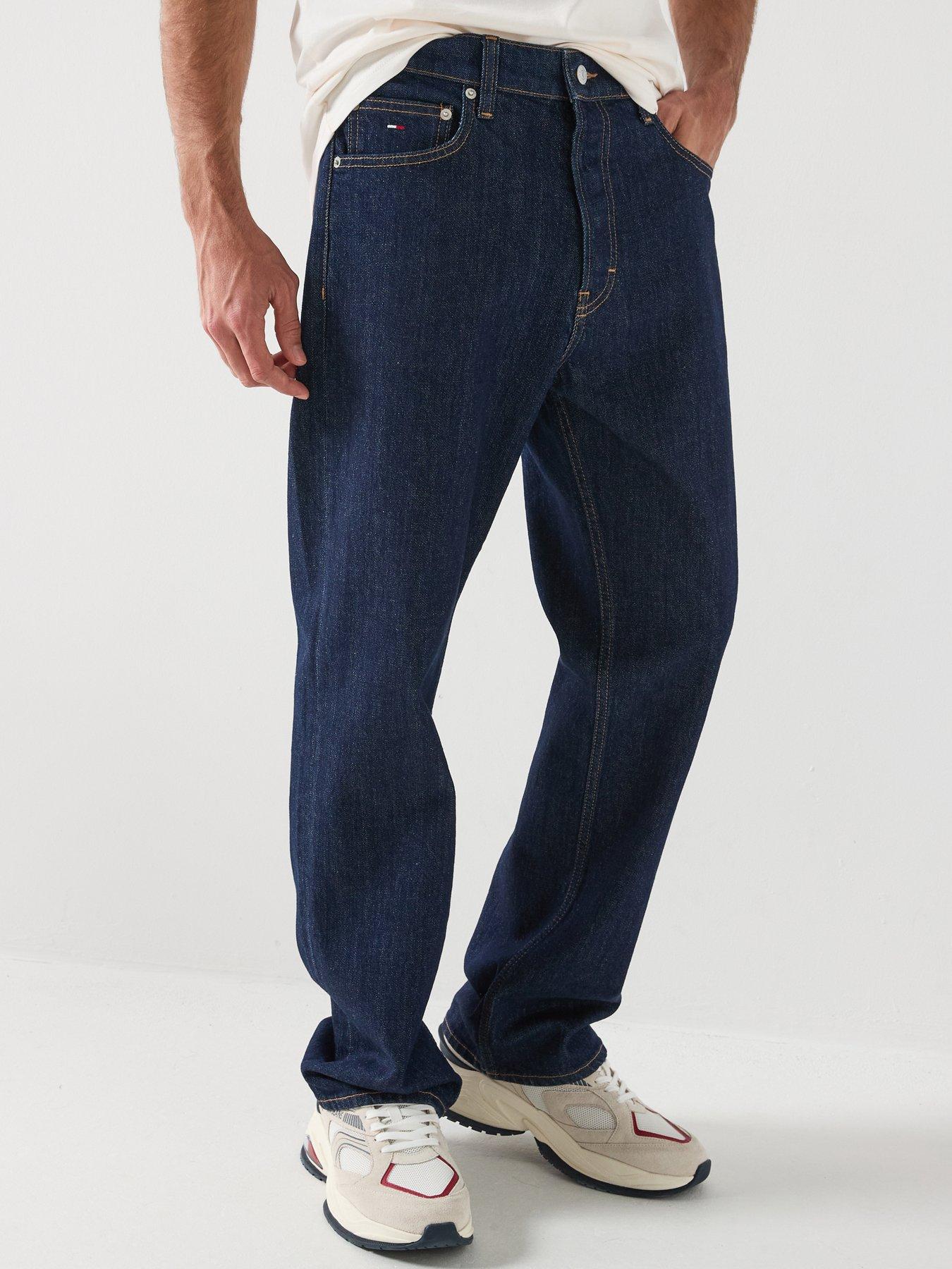 Tommy Jeans Otis Regular Straight Fit Jeans, Dark Blue, Size 34, Inside Leg Regular, Men