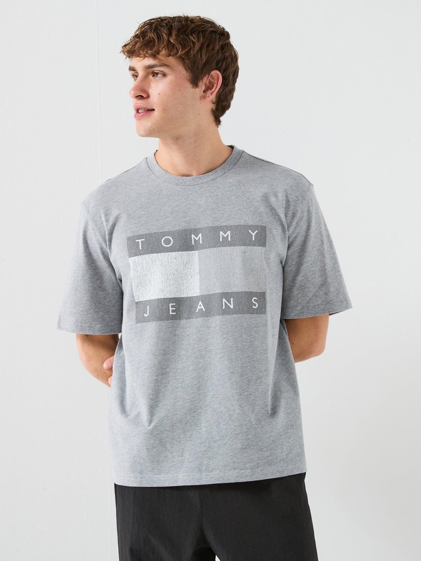 Tommy Jeans 90S Distressed Flag T-Shirt - Grey