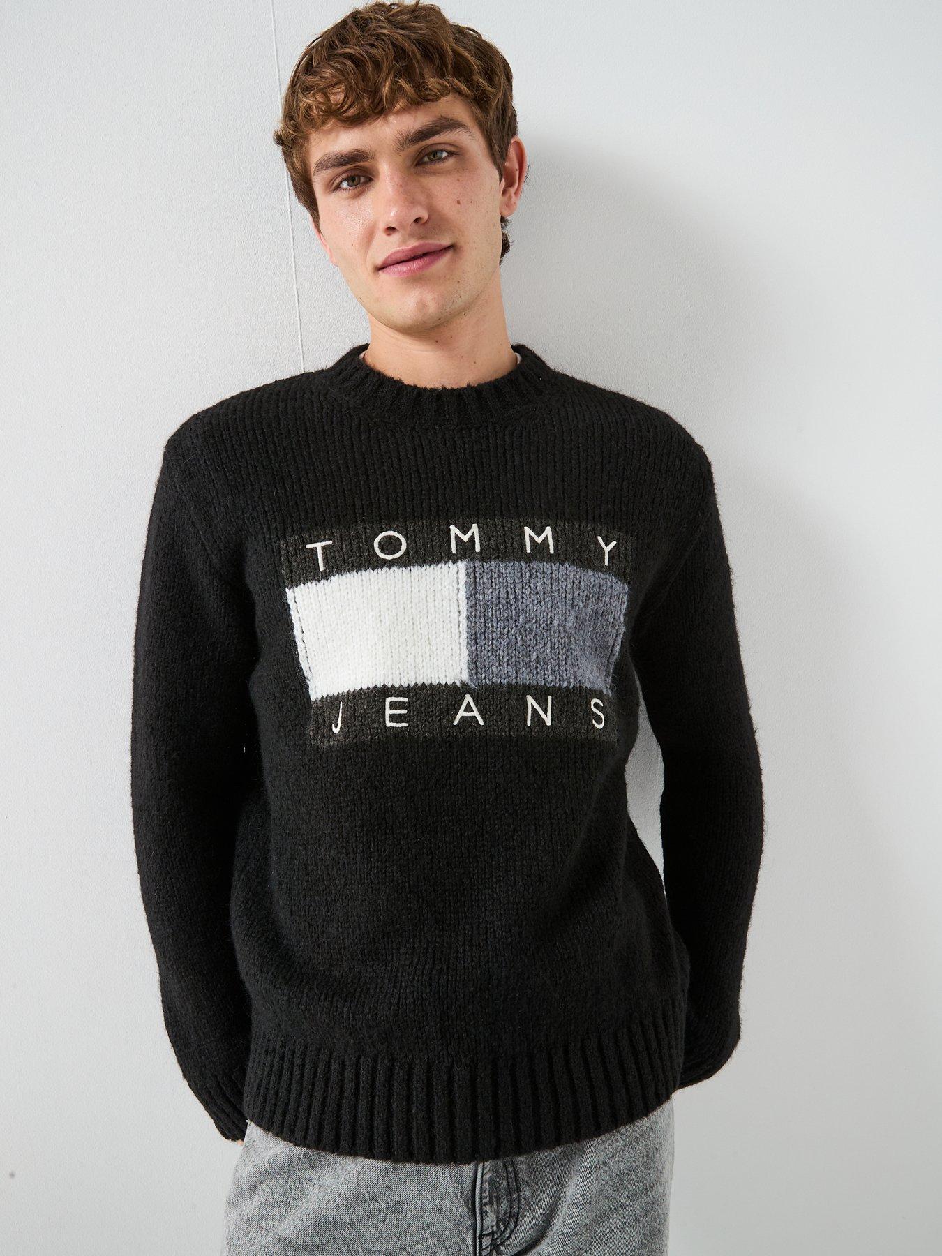 Tommy Jeans Tommy Jeans Regular Fit Flag Bearer Knitted Jumper - Black