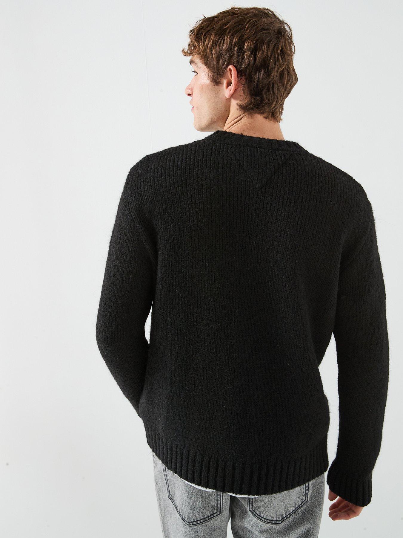 Image 2 of 6 of Tommy Jeans Flag Bearer Knitted Jumper - Black