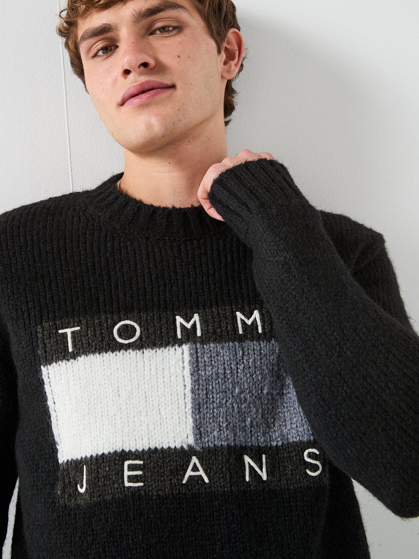 Image 4 of 6 of Tommy Jeans Flag Bearer Knitted Jumper - Black